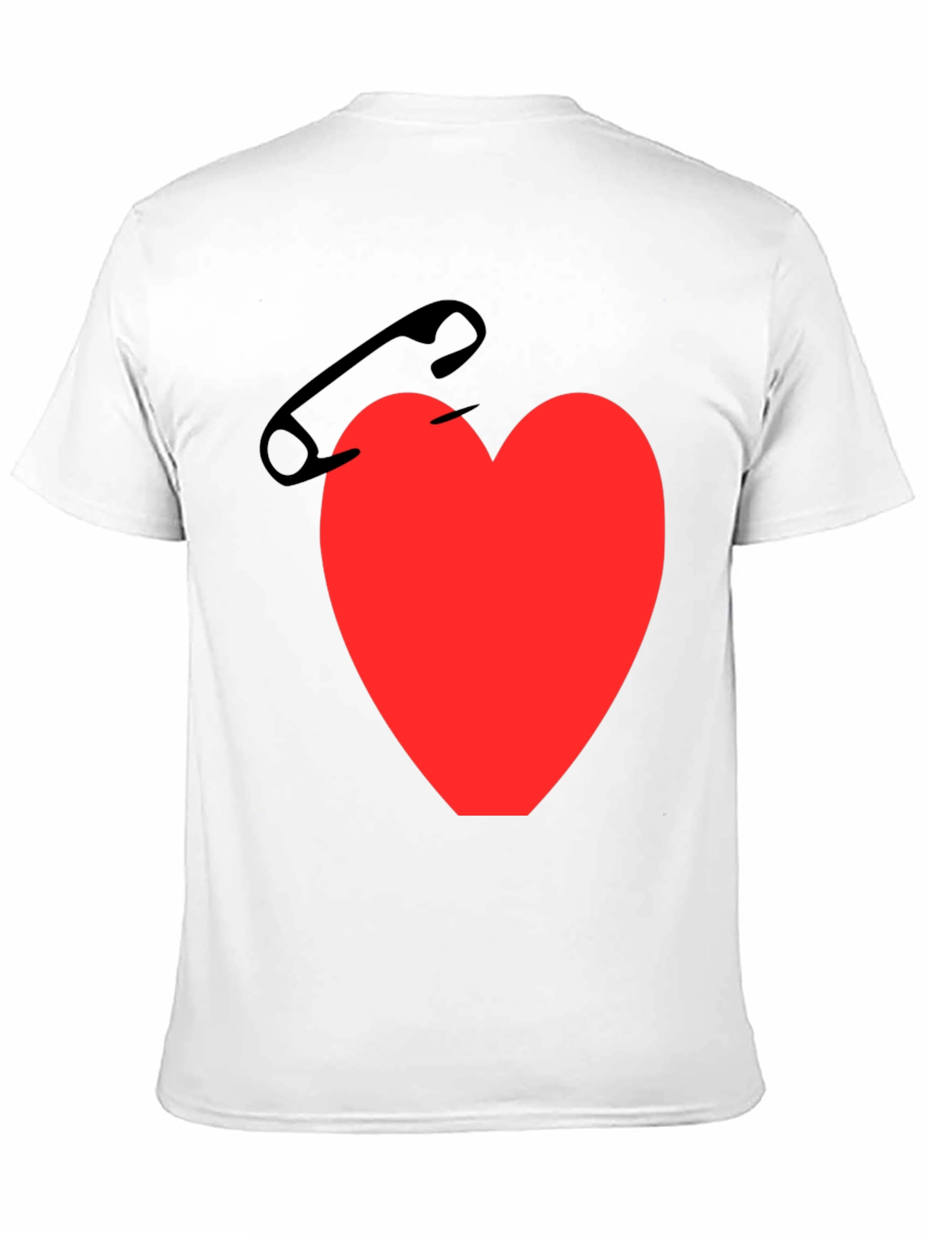 Black Heart & Safety Pin Graphic T-Shirt - Black view 11