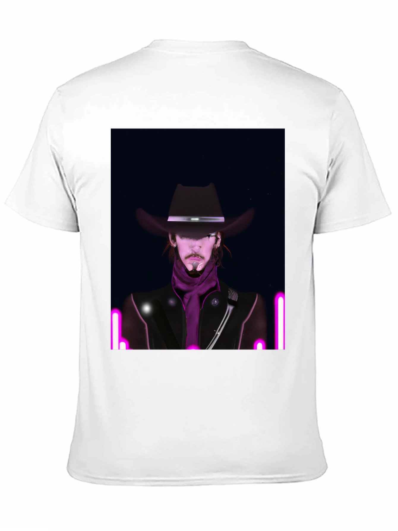 Black Neon Cowboy T-Shirt - Unique Graphic Tee view 11