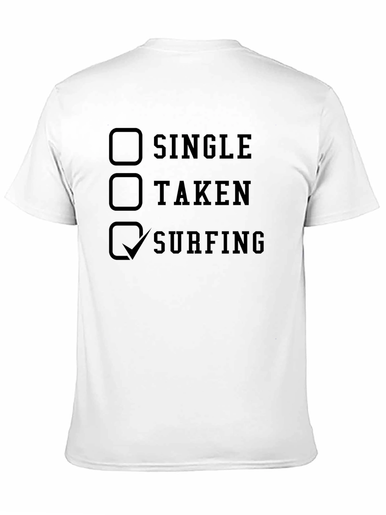 Black Surfing Checklist Men's Black T-Shirt view 11