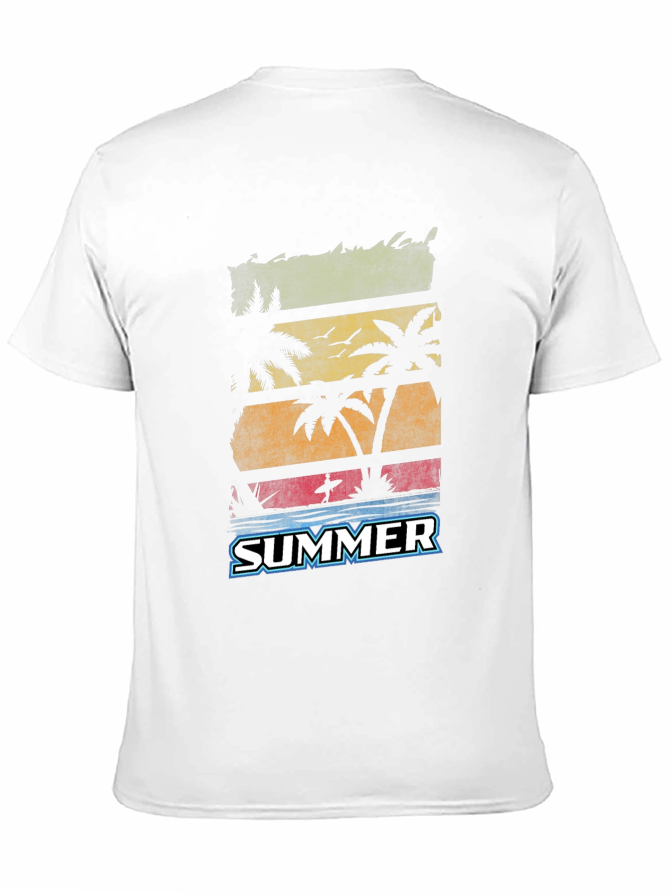 Black Summer Palm Tree Graphic Black T-Shirt view 11