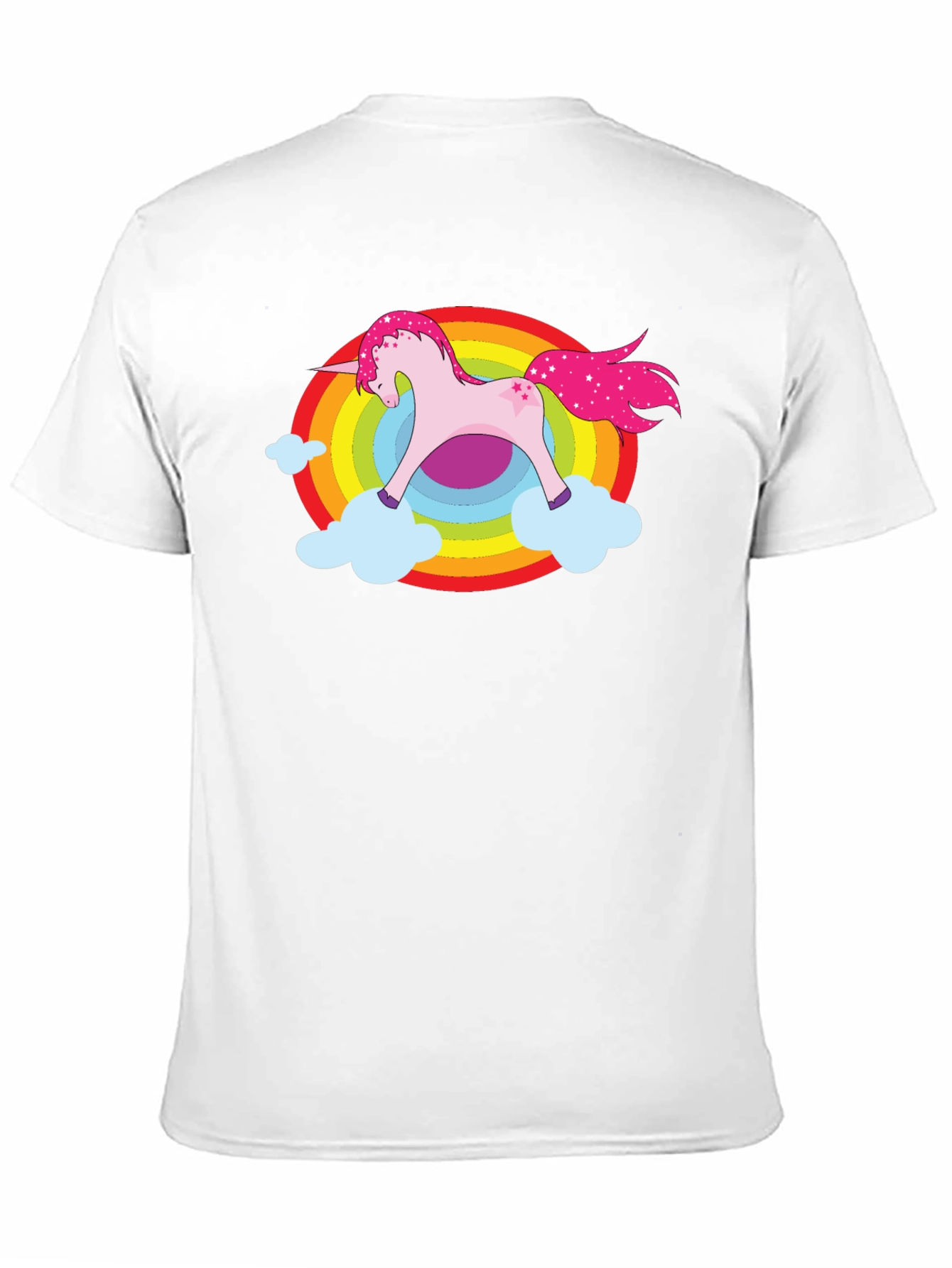 Black Unicorn Rainbow Cloud Graphic Black T-Shirt view 11