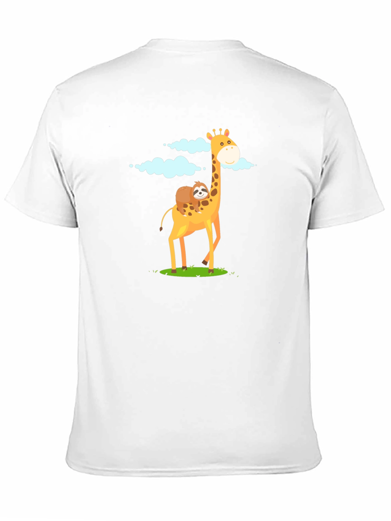 Black Giraffe & Sloth Graphic Tee - Unique Animal Design view 11