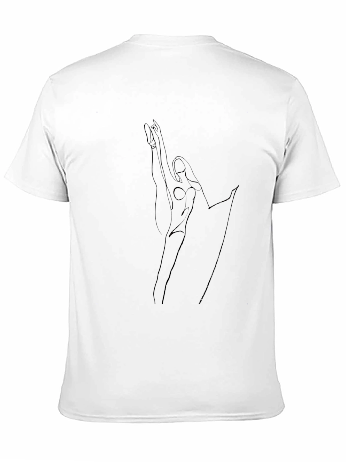 Black Minimalist Line Art Graphic Tee - Black view 11