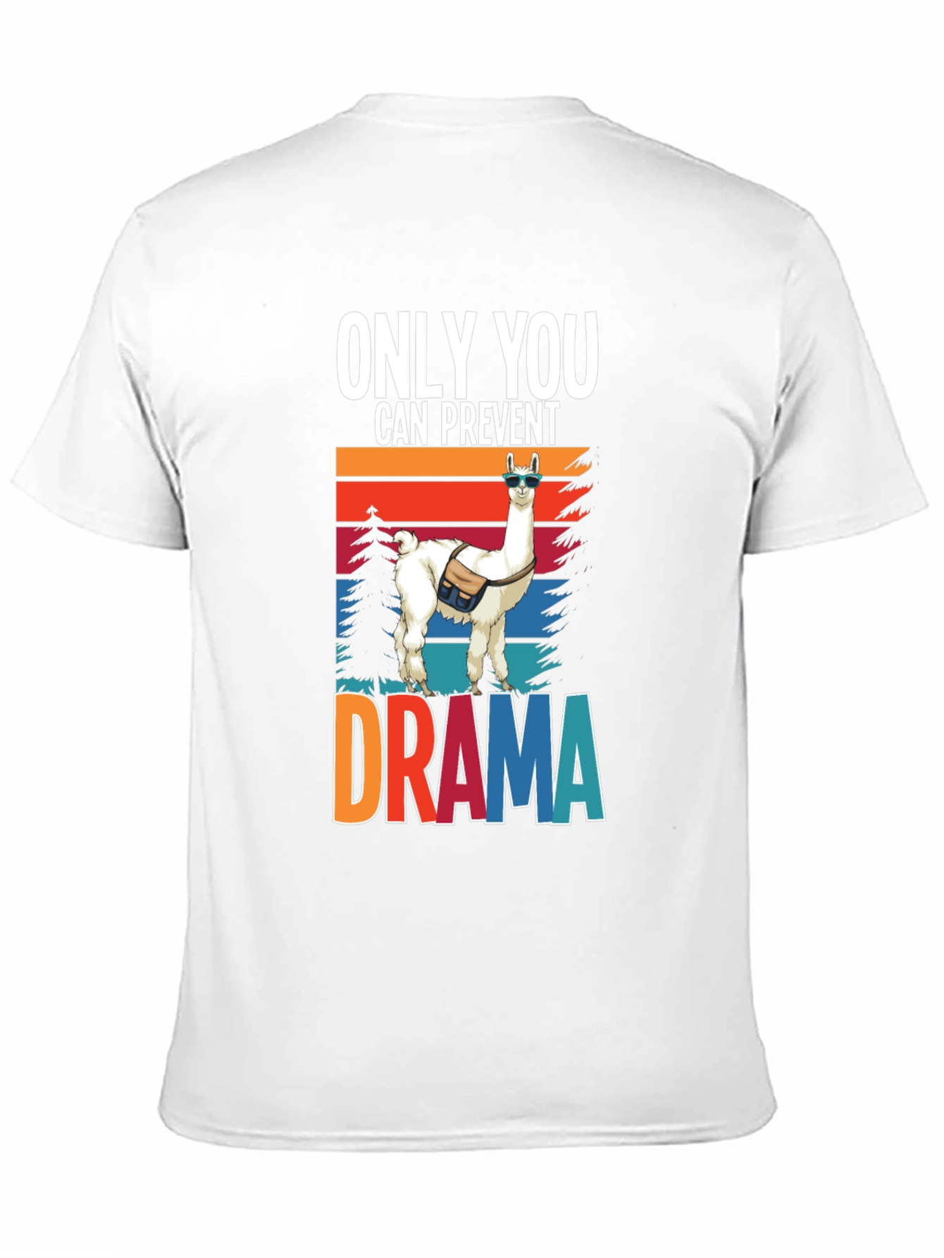 Black Only You Can Prevent Drama Llama Graphic Tee view 11