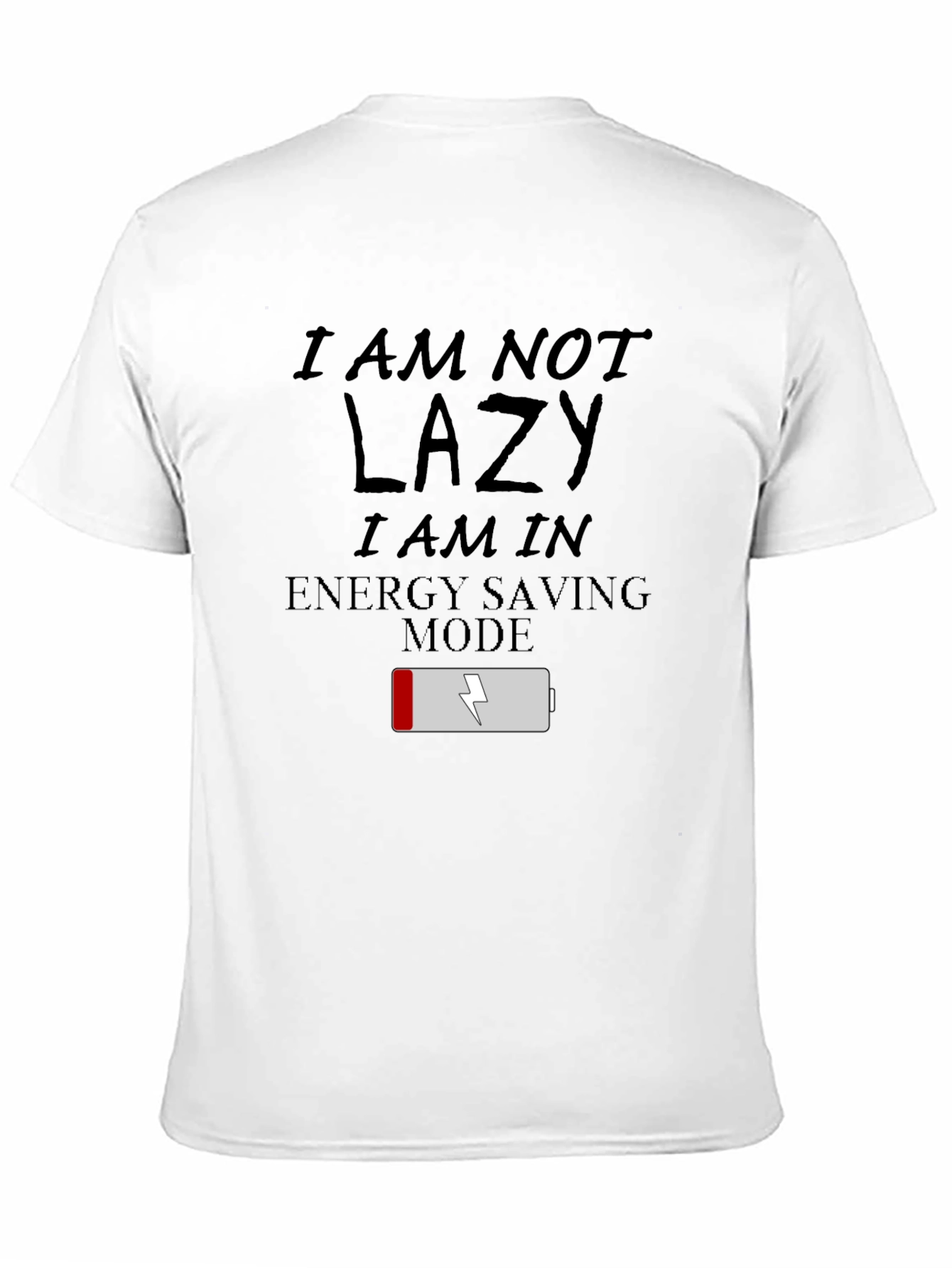 Black Lazy Energy Saving Mode T-Shirt view 11