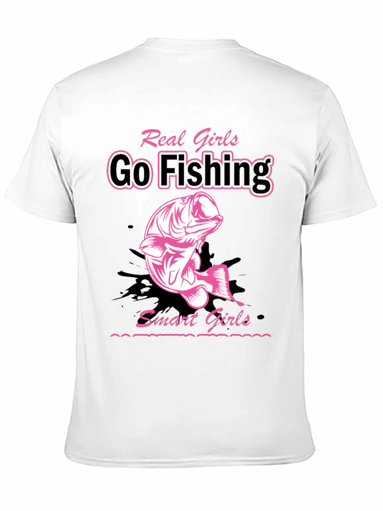 Real Girls Go Fishing Black Graphic Tee - 11