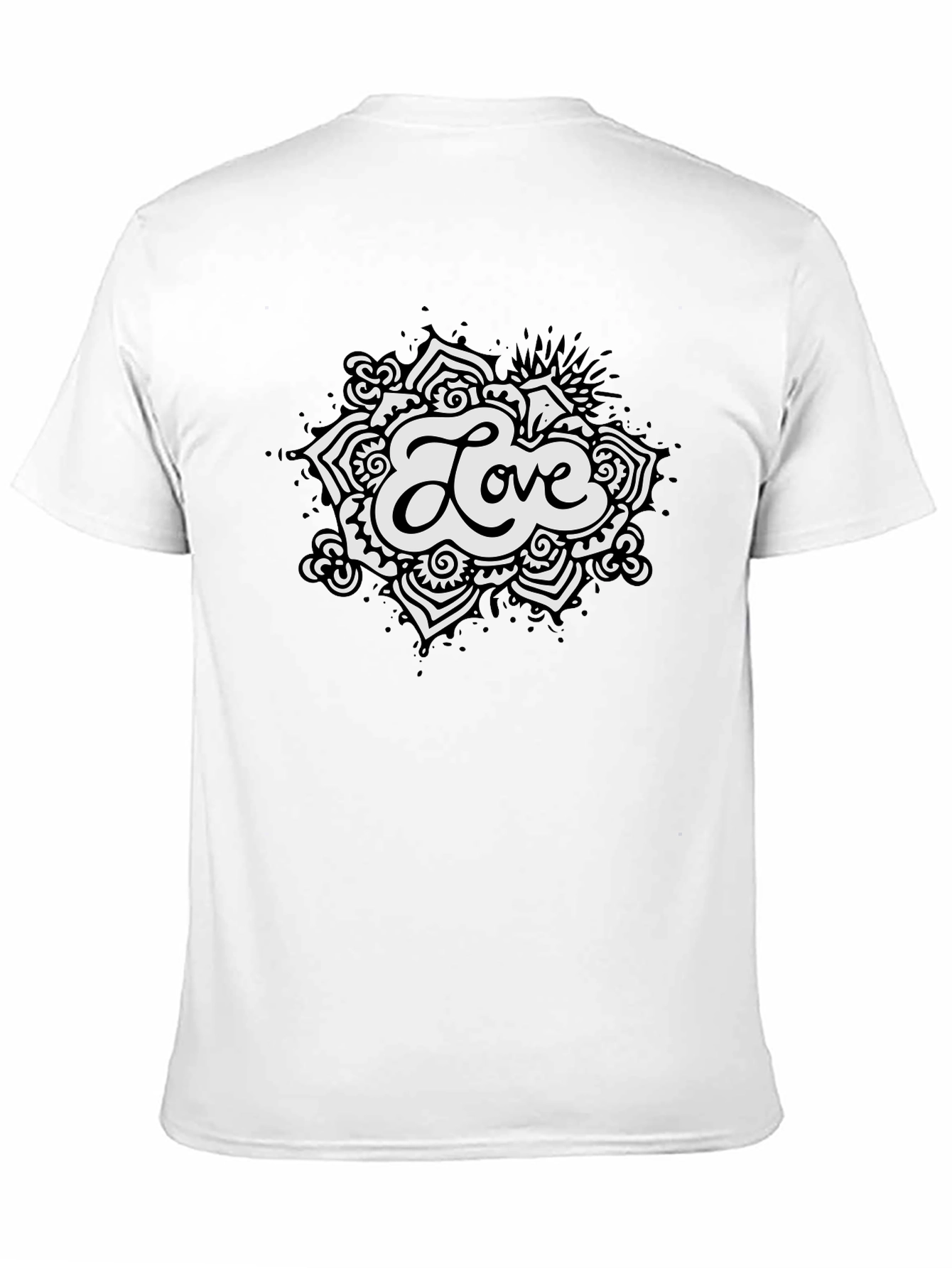 Black Love Mandala Black T-Shirt - Stylish Men's Tee view 11