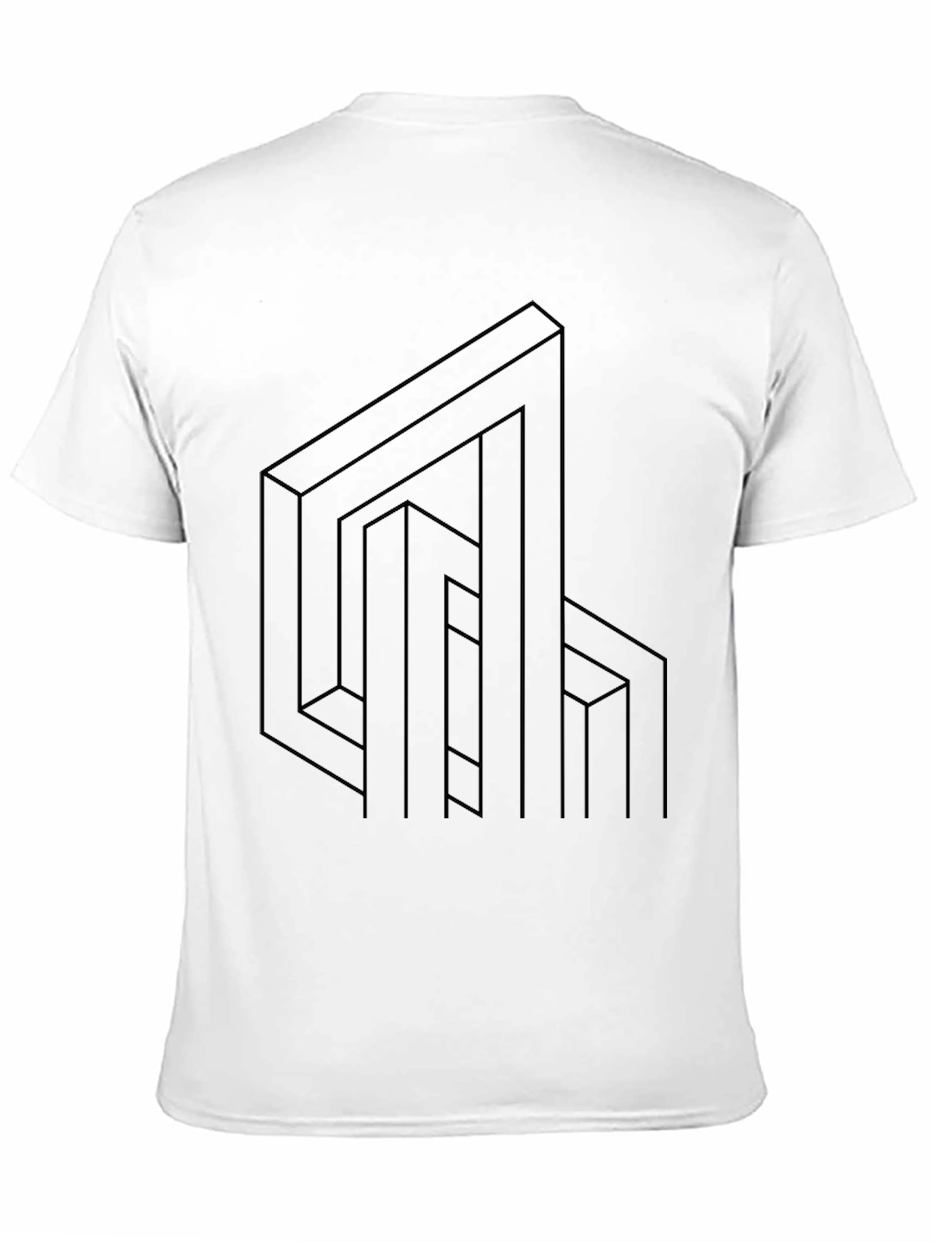 Black Optical Illusion T-Shirt - Modern Geometric Design view 11