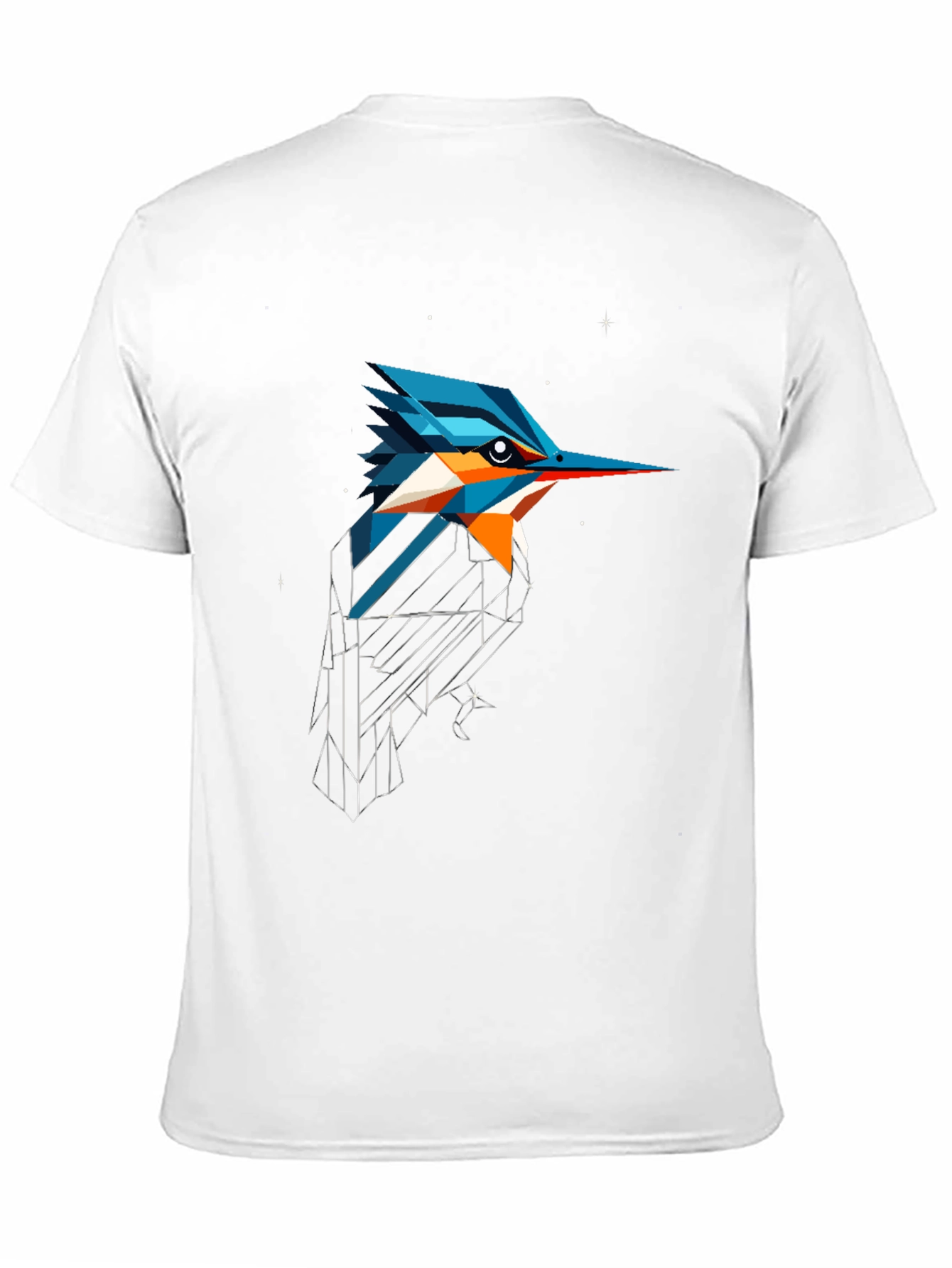 Black Geometric Kingfisher Graphic Tee view 11