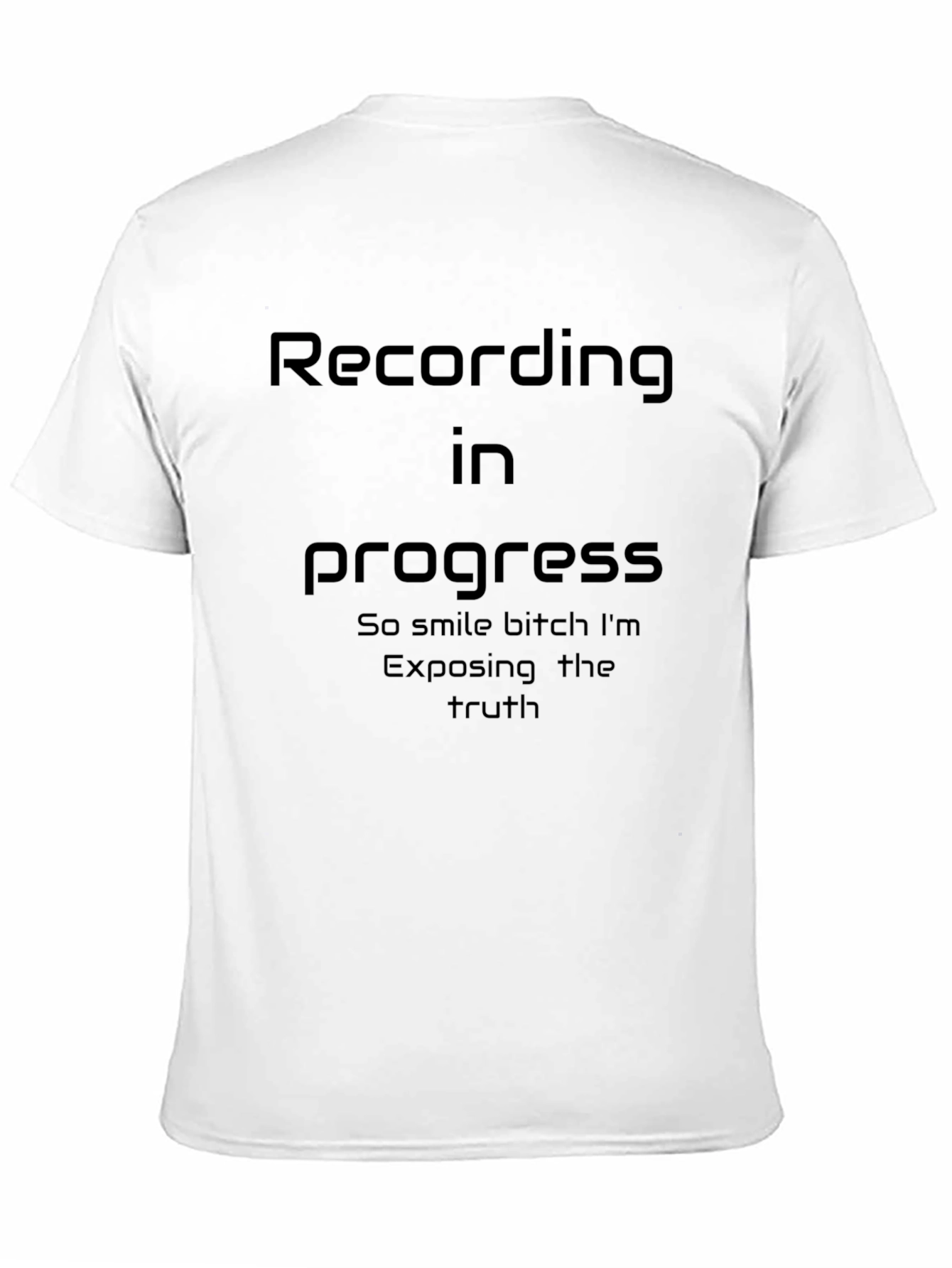 Black Recording In Progress Graphic T-Shirt view 11