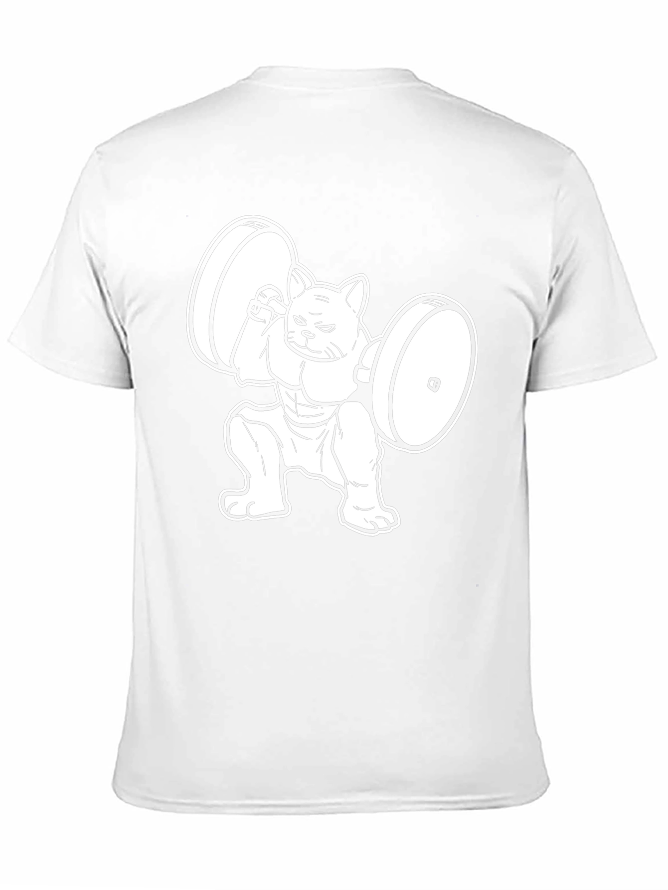 Black Funny Cat Lifting Weights Black T-Shirt view 11