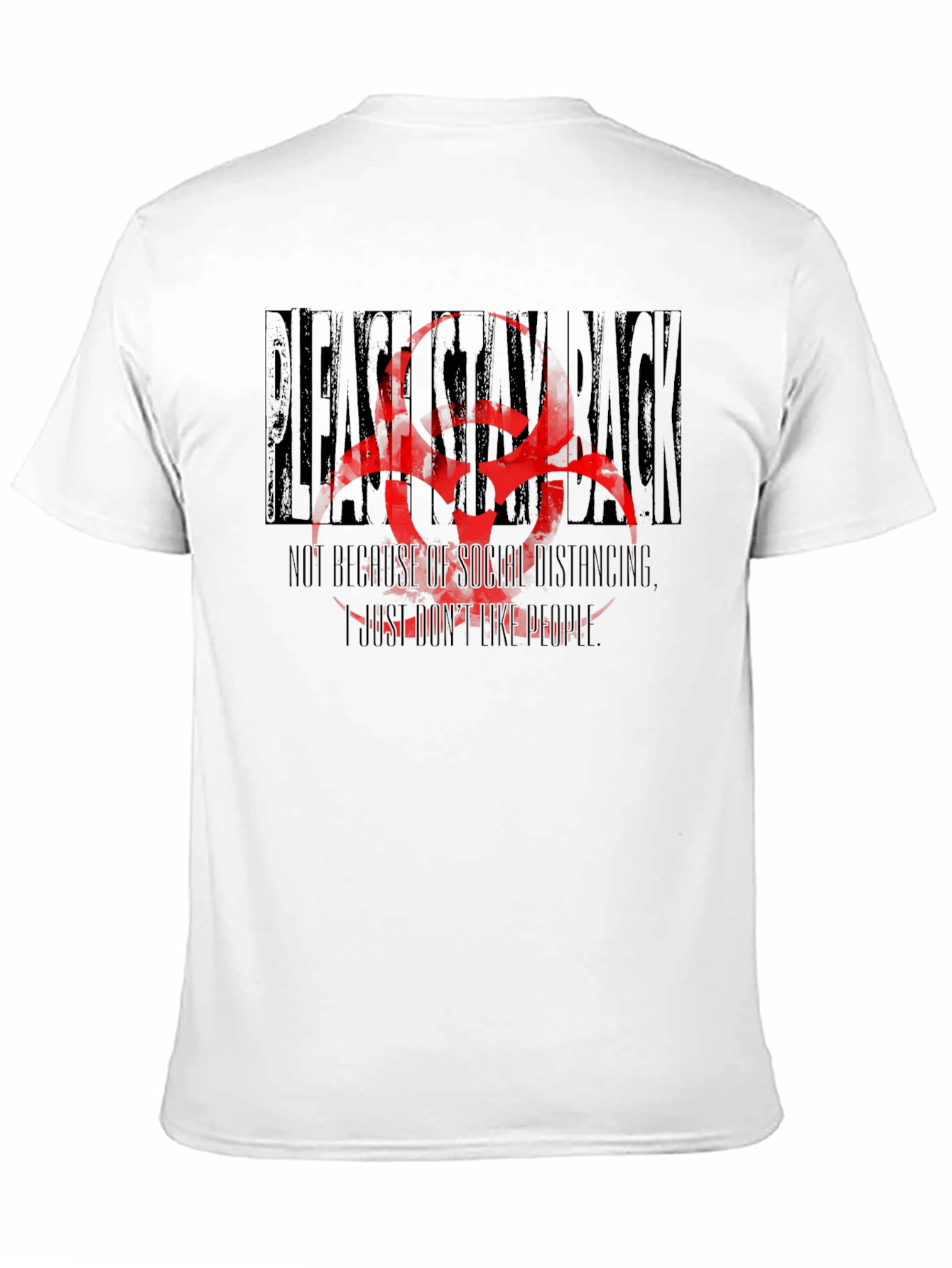 Black Stay Back T-Shirt - Social Distancing Humor Tee view 11