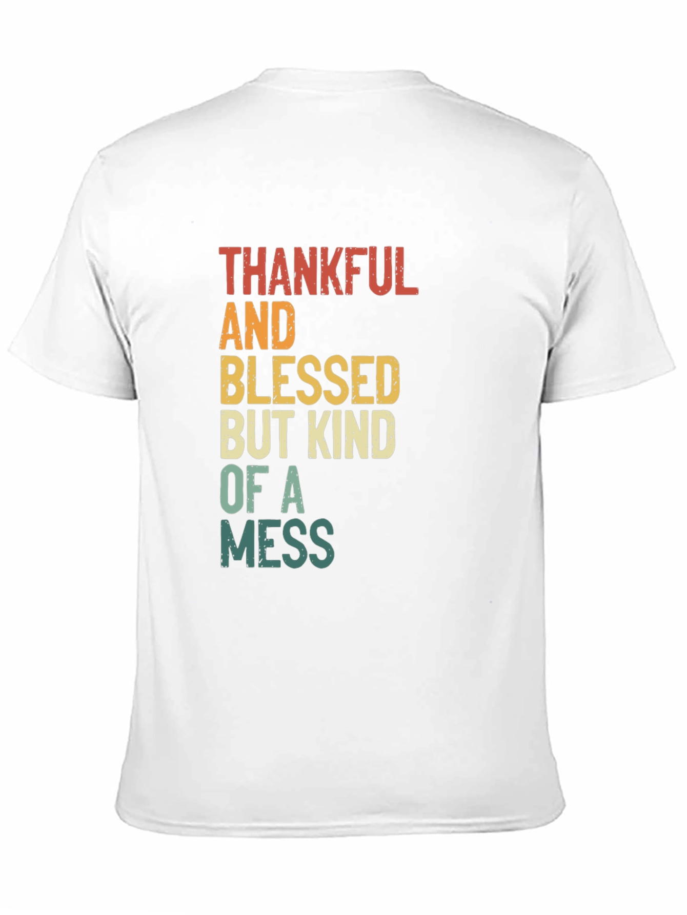 Black Thankful Blessed Kind Mess T-Shirt - Soft Cotton Blend view 11