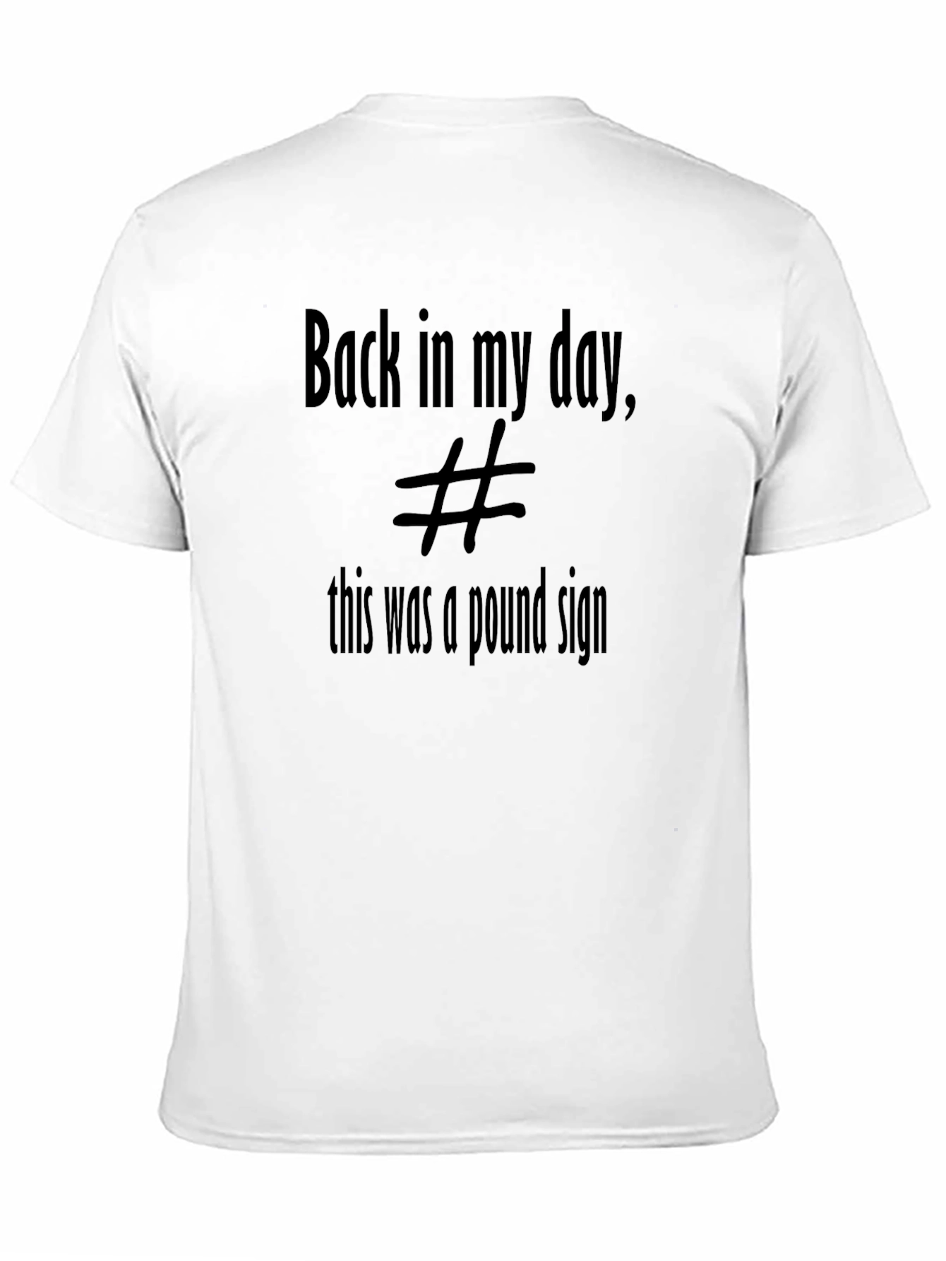 Black Retro "Pound Sign" T-Shirt - Classic Throwback Tee view 11