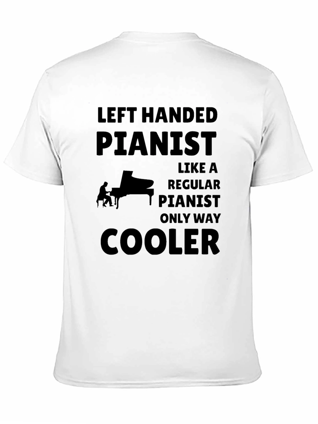 Black Left Handed Pianist - Funny Musician T-Shirt view 11