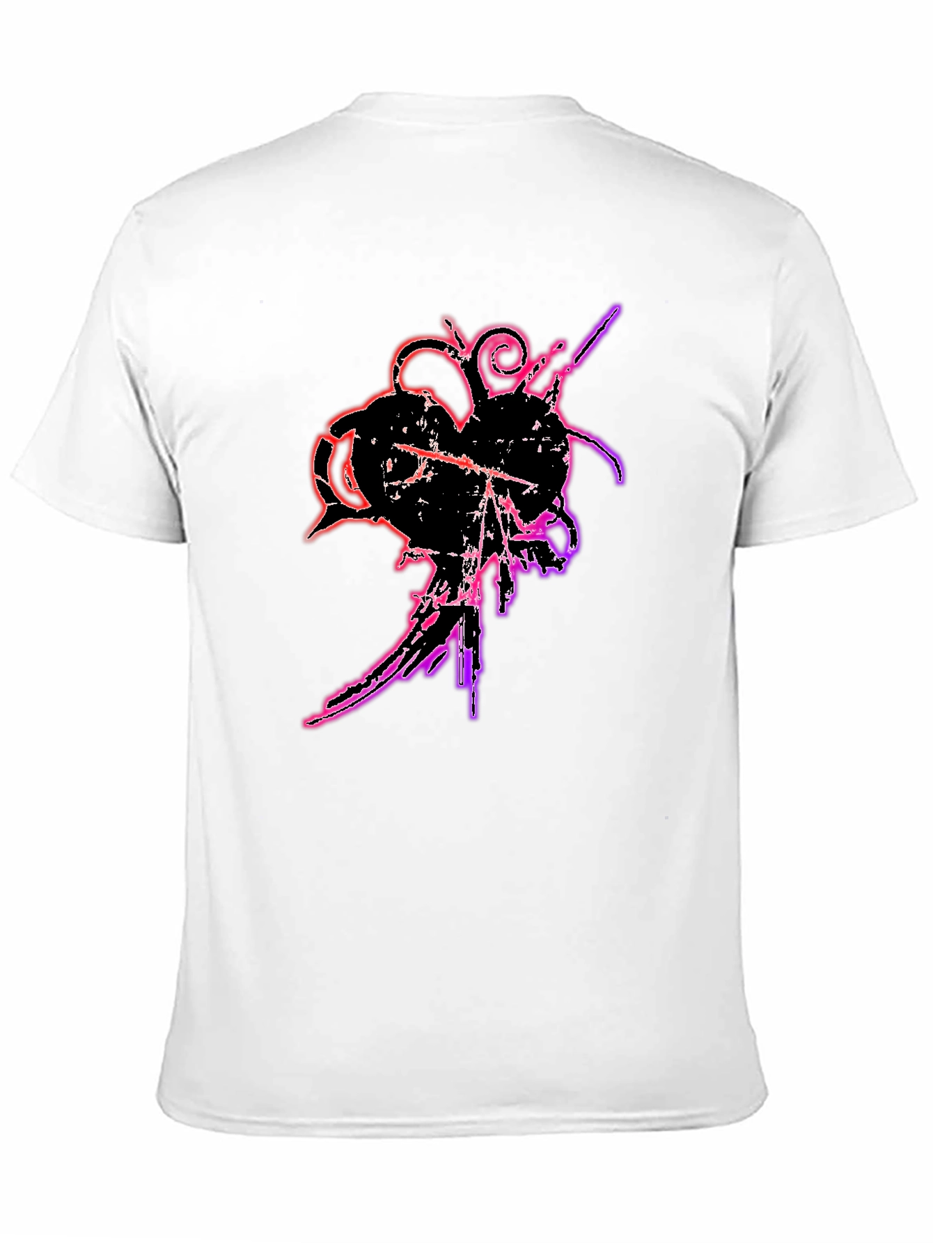 Black Grunge Heart T-Shirt - Edgy Graphic Tee view 11