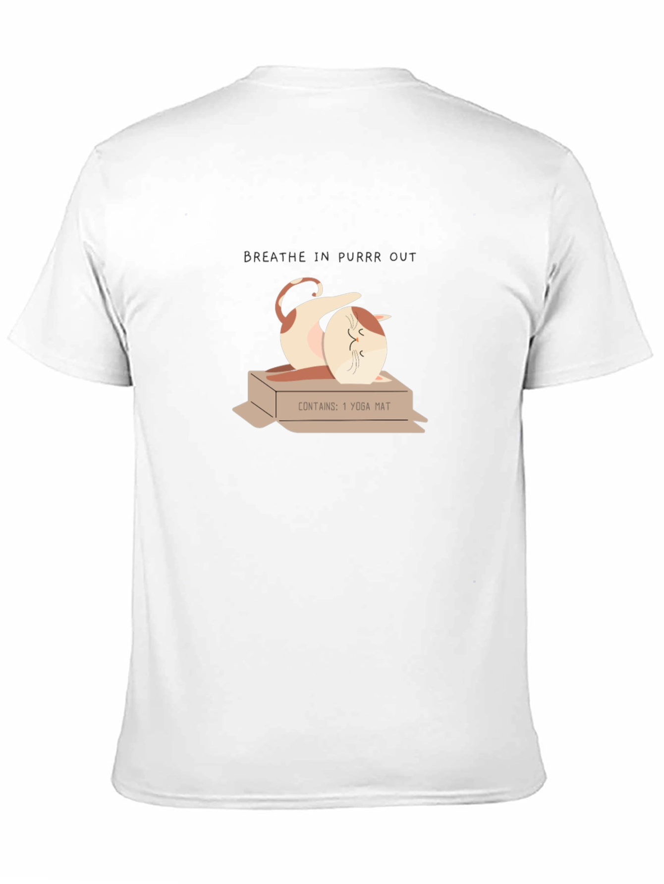 Black Yoga Cat T-Shirt - Breathe In, Purrr Out view 11