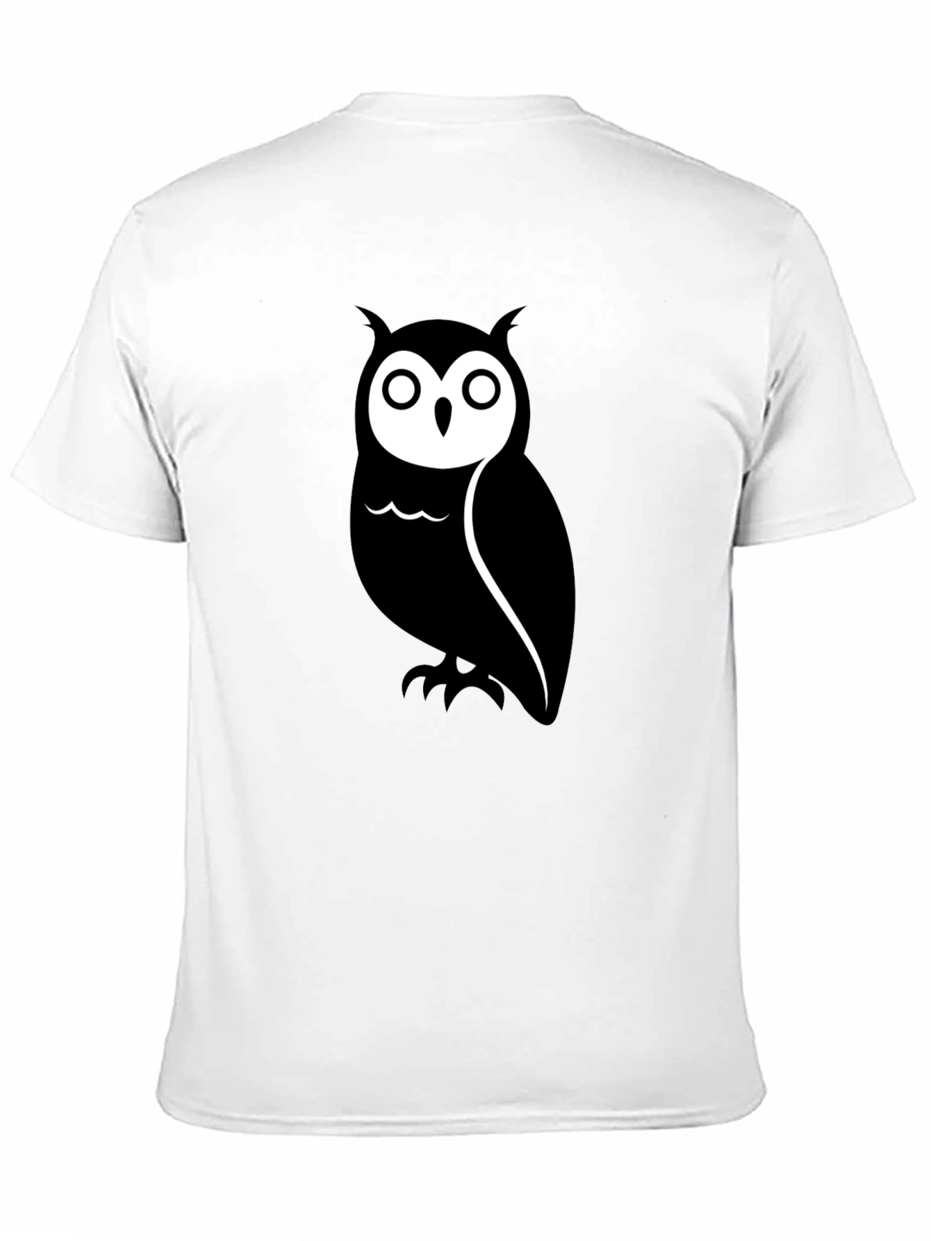 Black Men's Black Owl Graphic Tee - Casual Short Sleeve Shirt view 11