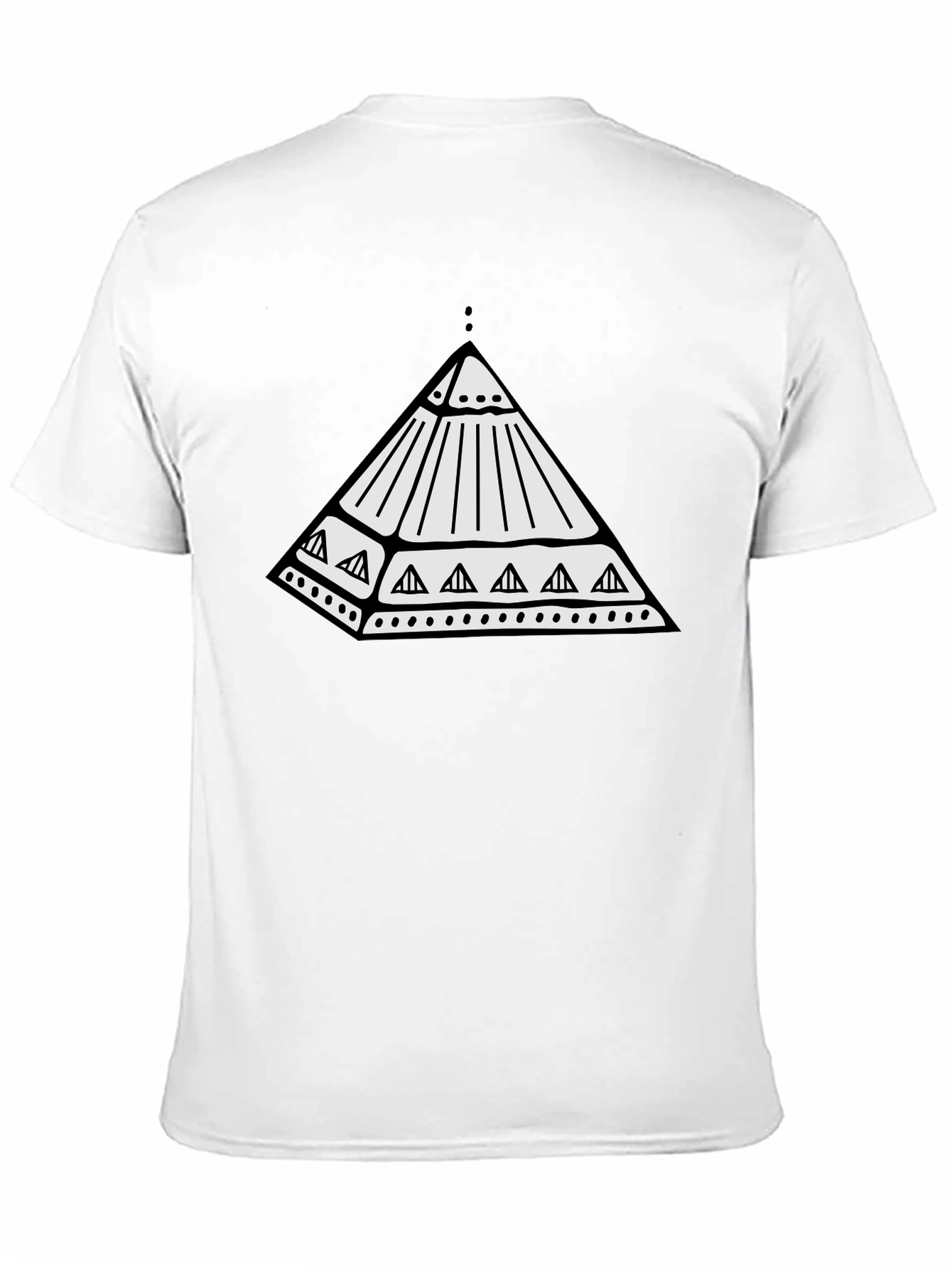 Black Geometric Pyramid Tee - Black Cotton T-Shirt view 11