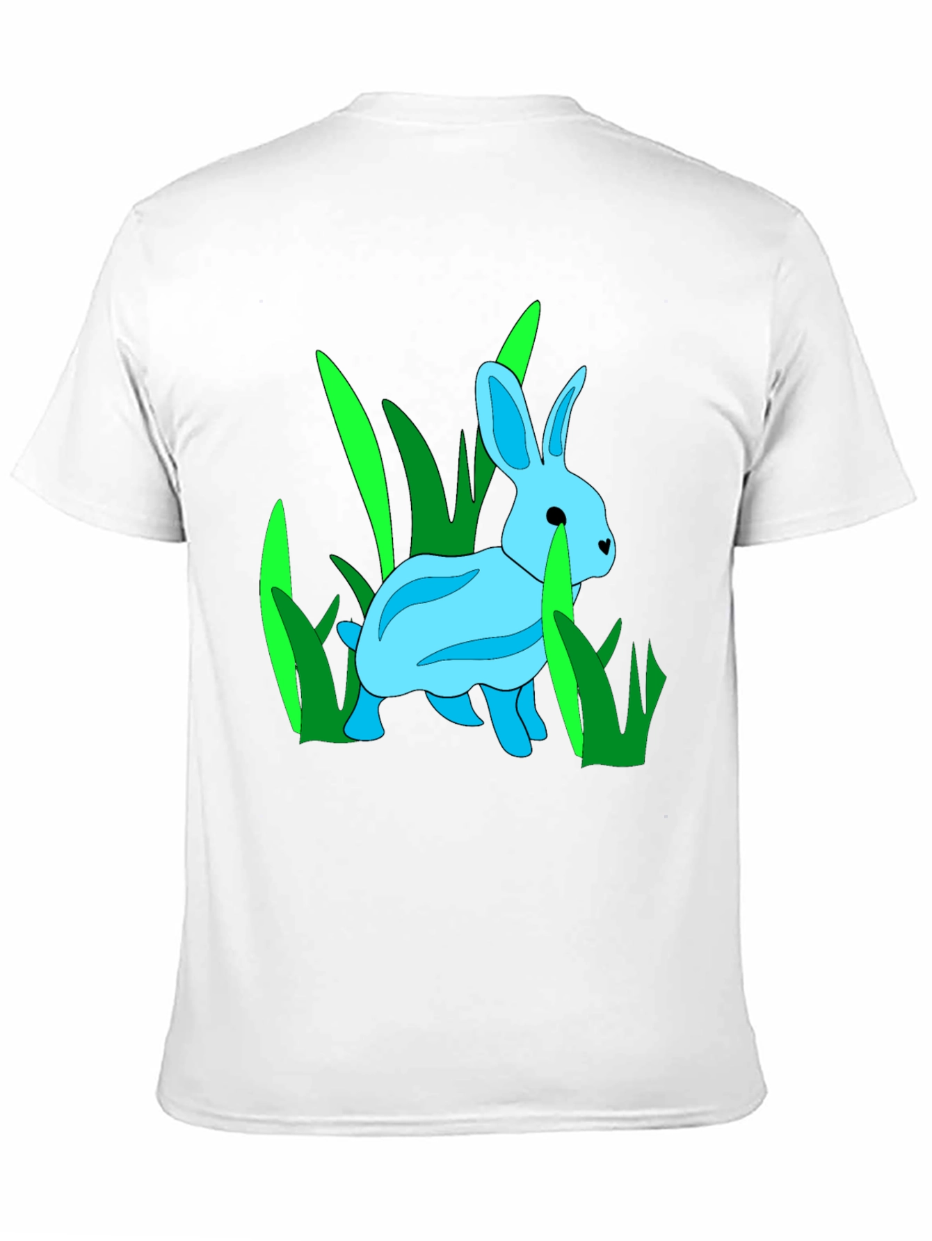 Black Rabbit in Grass Graphic Tee - Black Cotton Blend T-Shirt view 11
