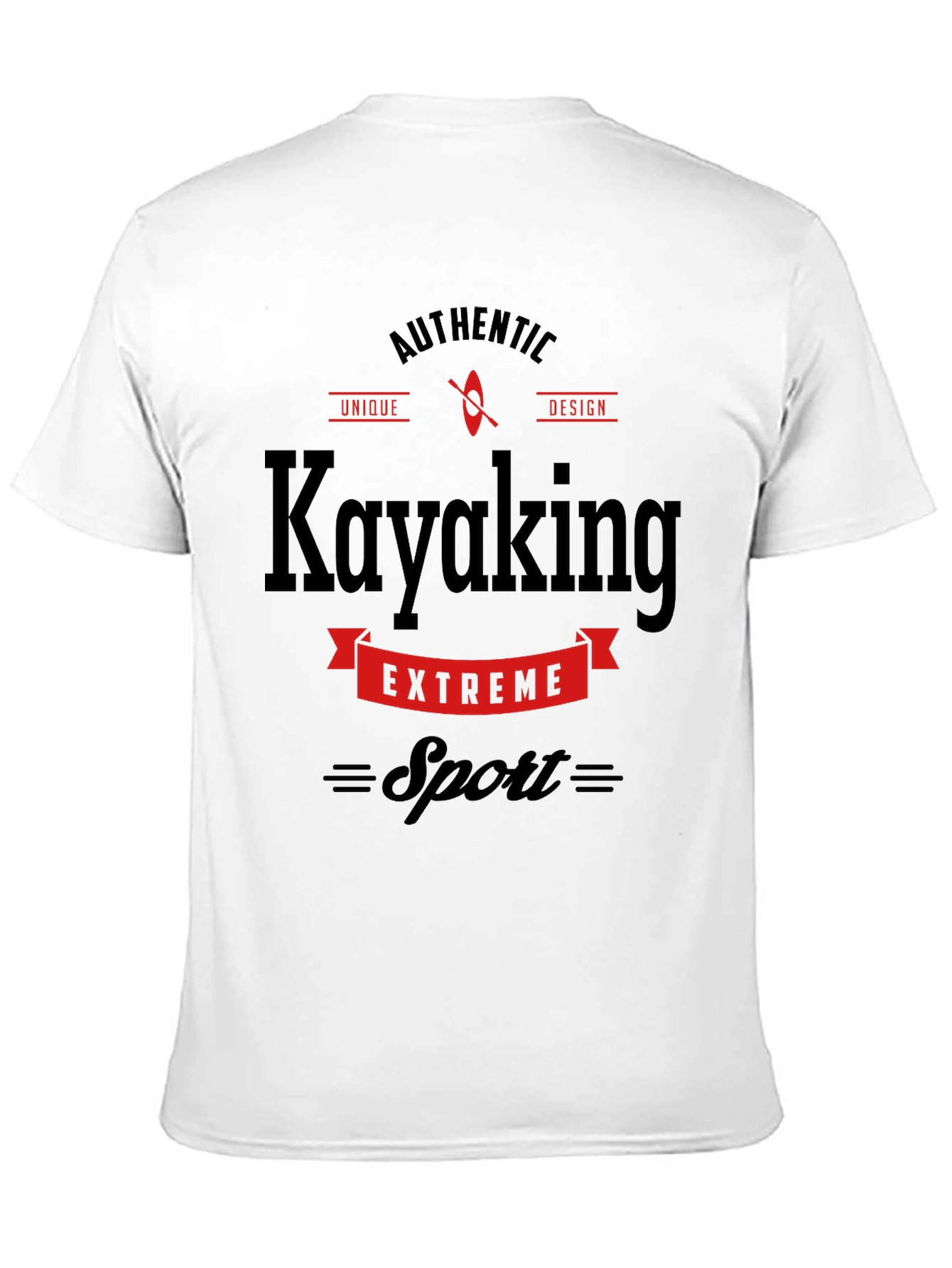 Black Kayaking Extreme Sport T-Shirt view 11