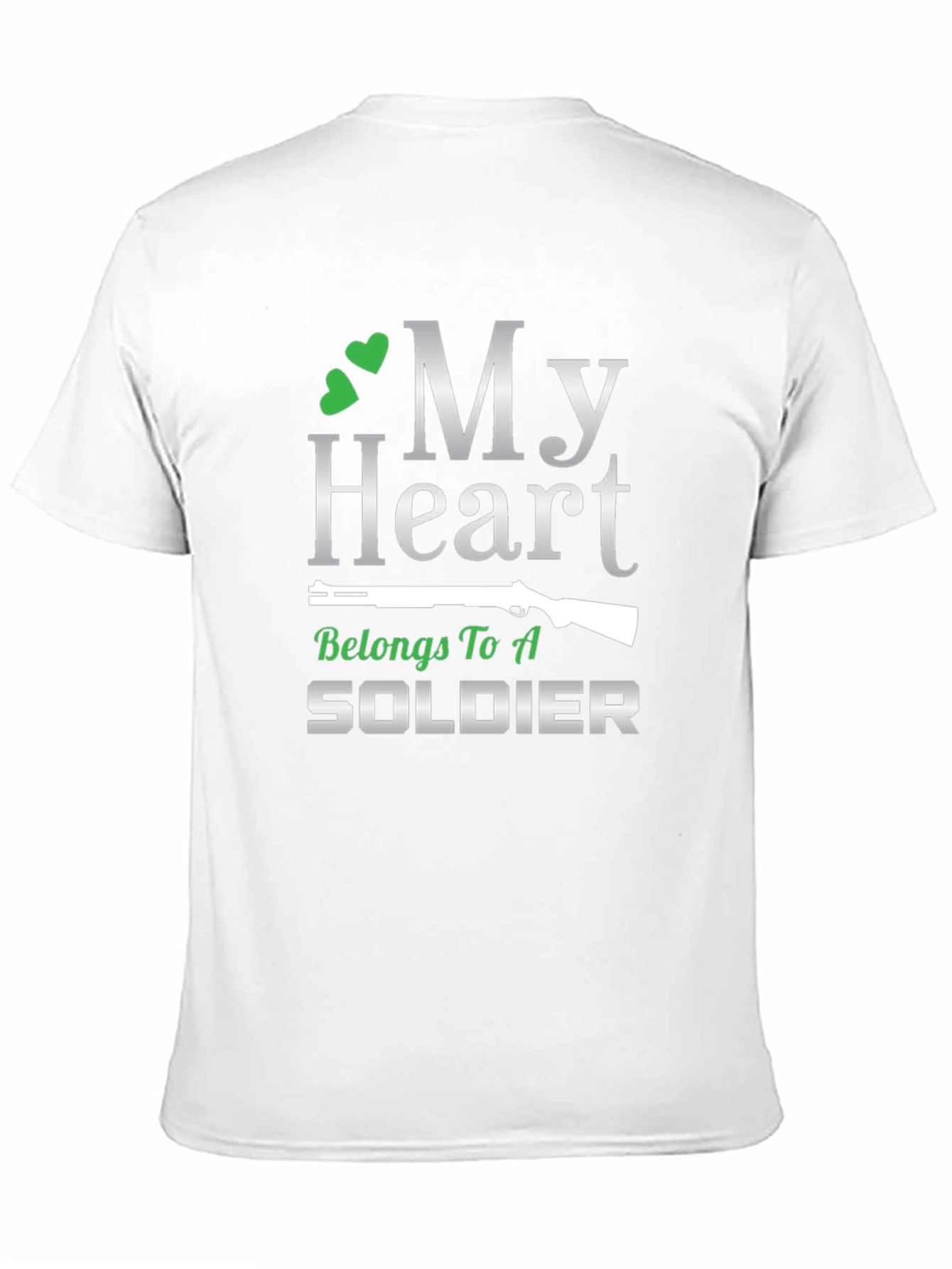 Black My Heart Belongs To A Soldier Graphic T-Shirt view 11