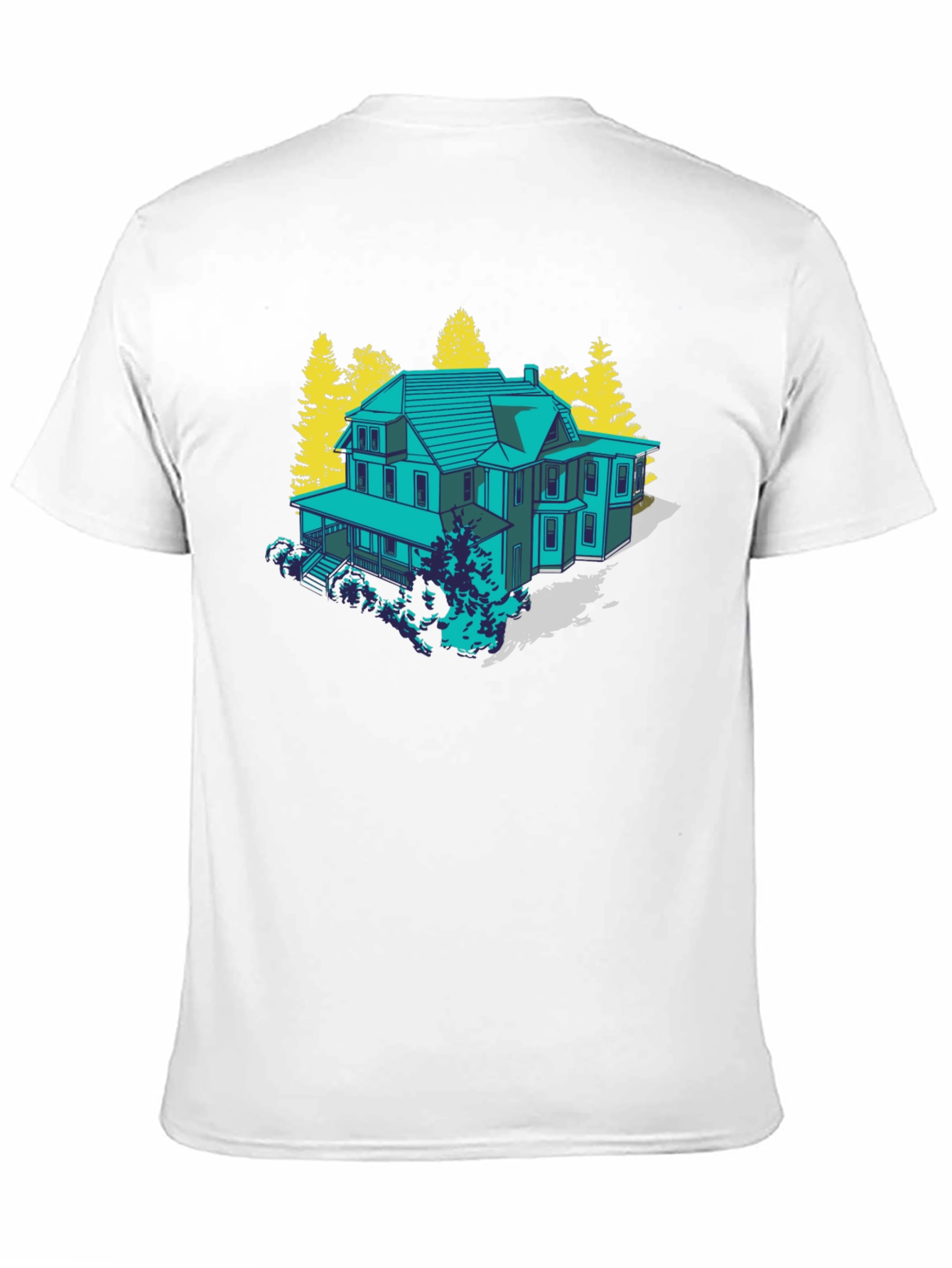 Black Haunted House Graphic Tee - Novelty T-Shirt view 11