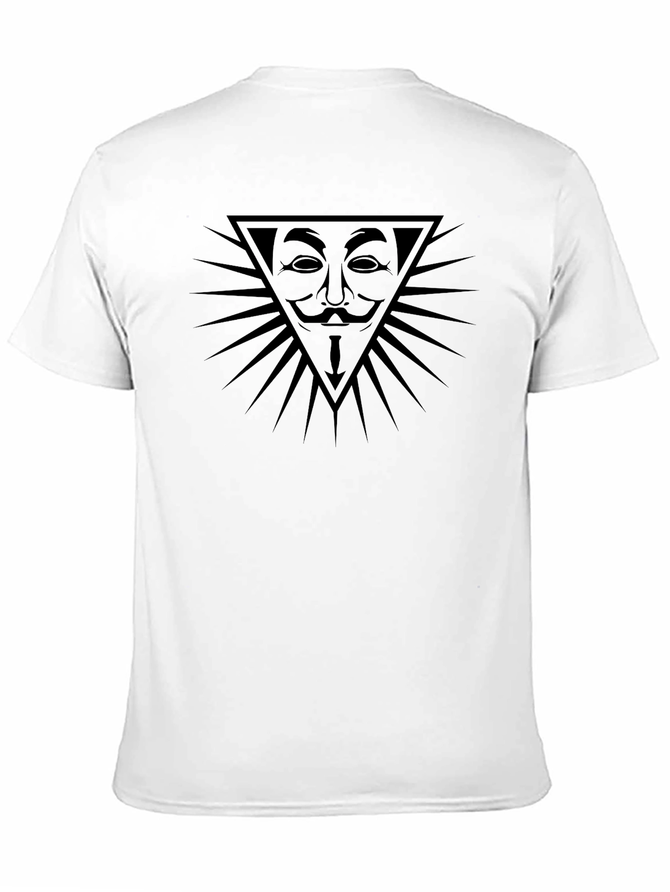 Black Anonymous Mask Graphic Tee - Black Cotton T-Shirt view 11