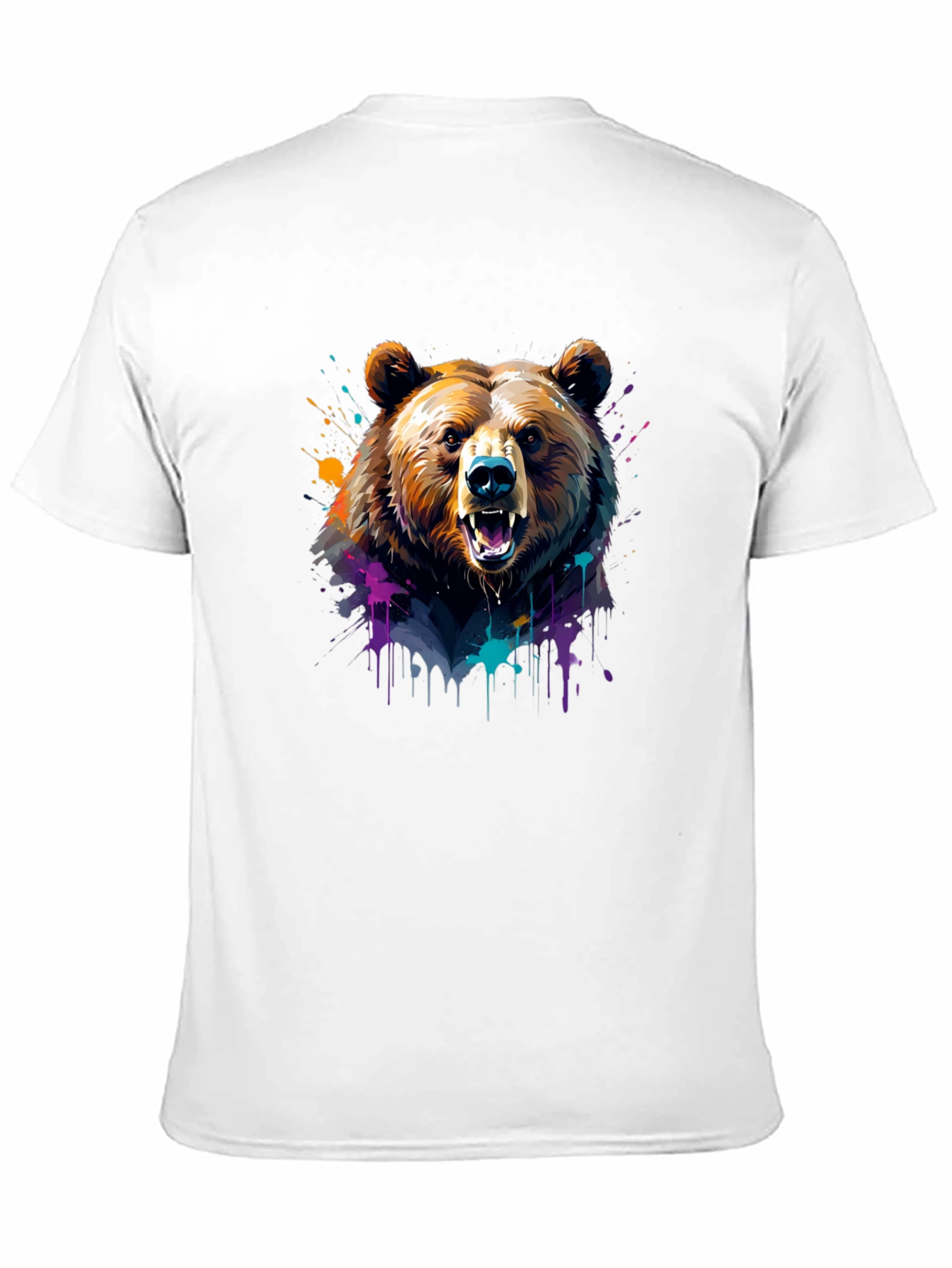 Black Bear Graphic Tee - Colorful Animal Print Shirt view 11
