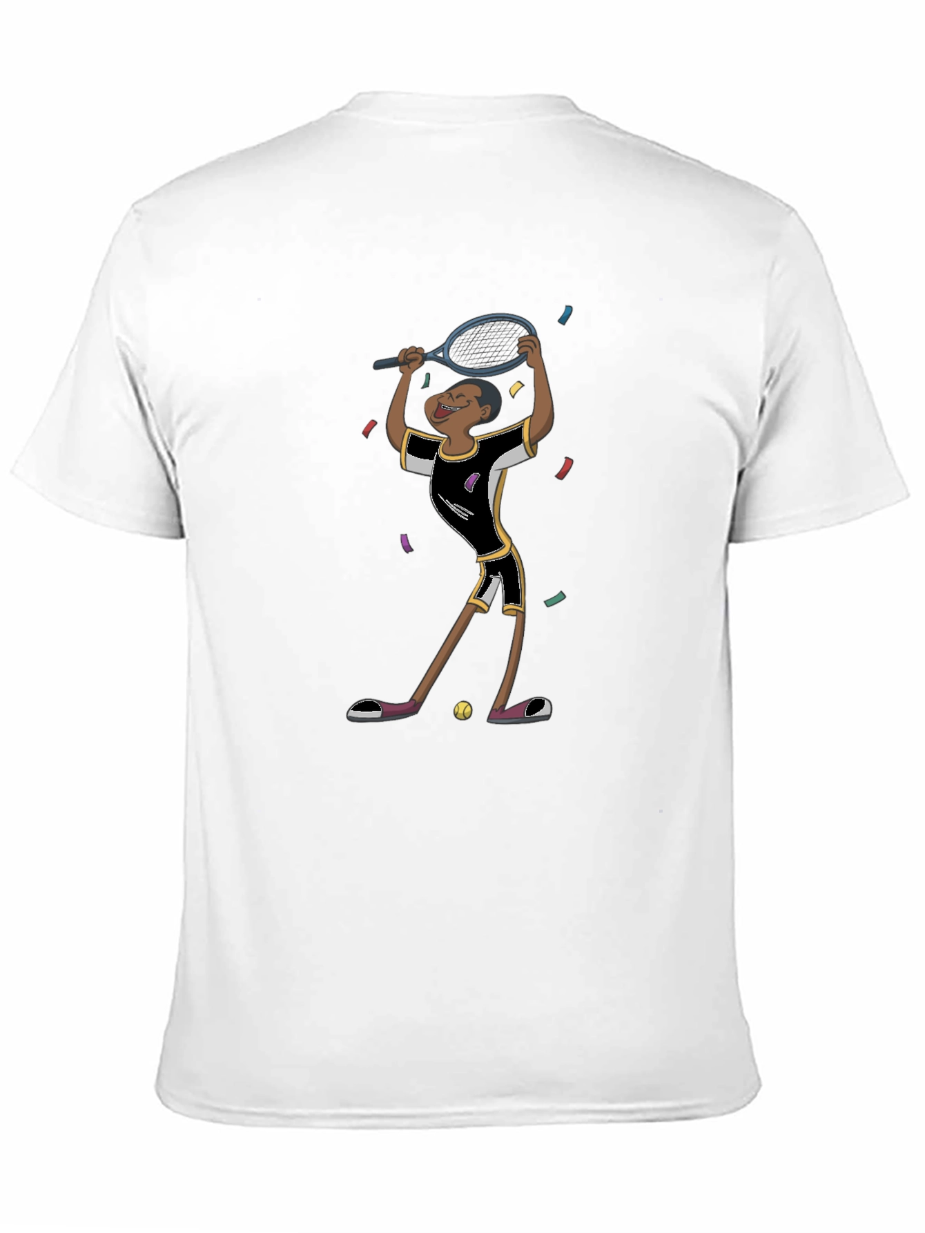 Black Tennis Player Graphic T-Shirt - Black Cotton Tee view 11