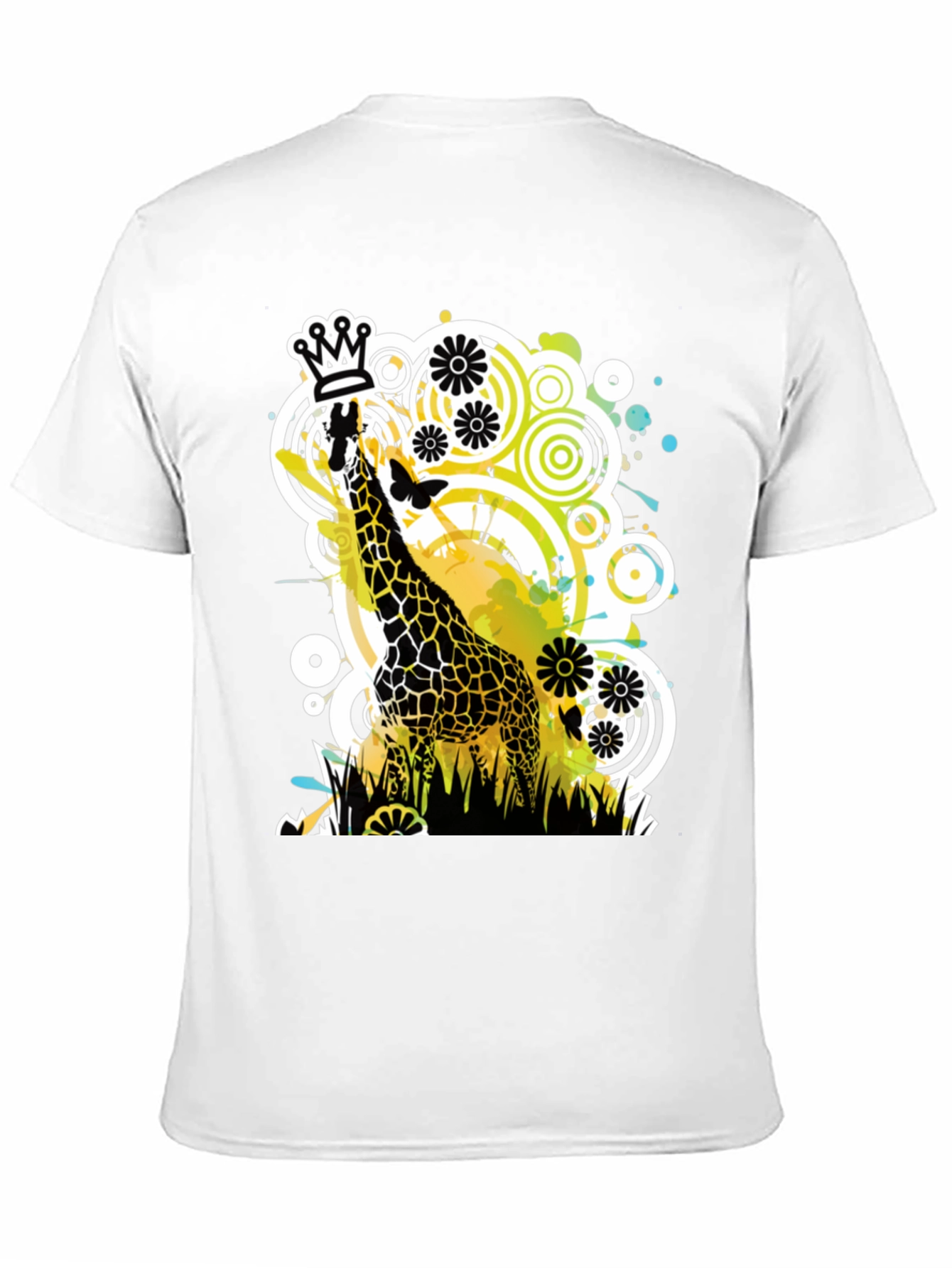 Black Crowned Giraffe Graphic Tee - Modern Art Shirt view 11
