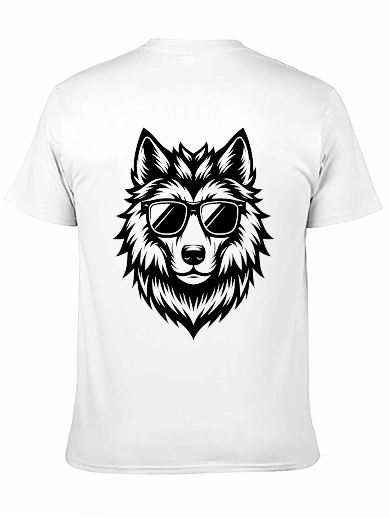 Black Cool Wolf Graphic T-Shirt - Black view 11