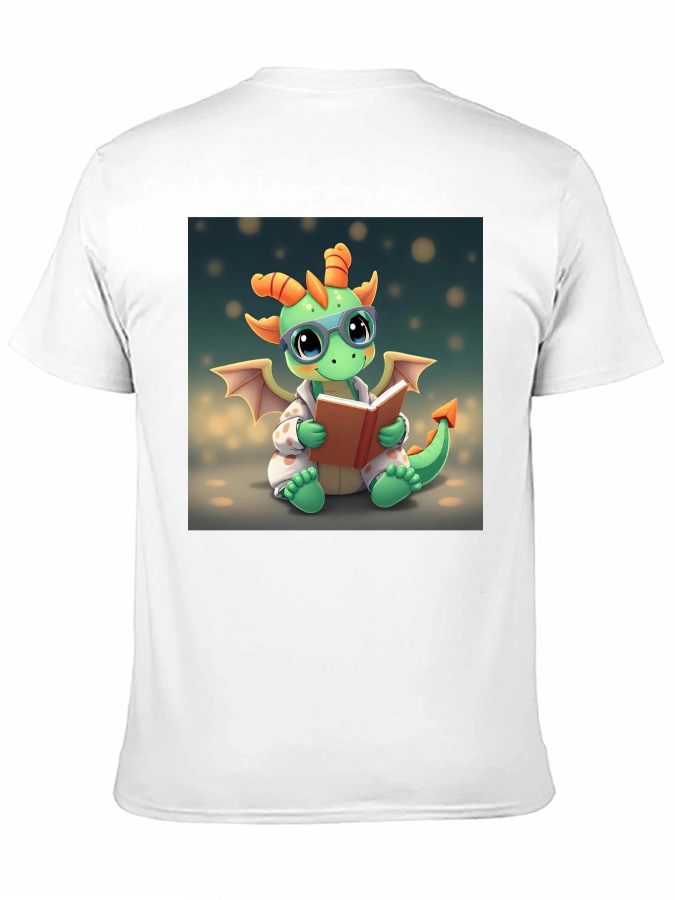 Black Cute Dragon Reading Book Graphic Tee view 11