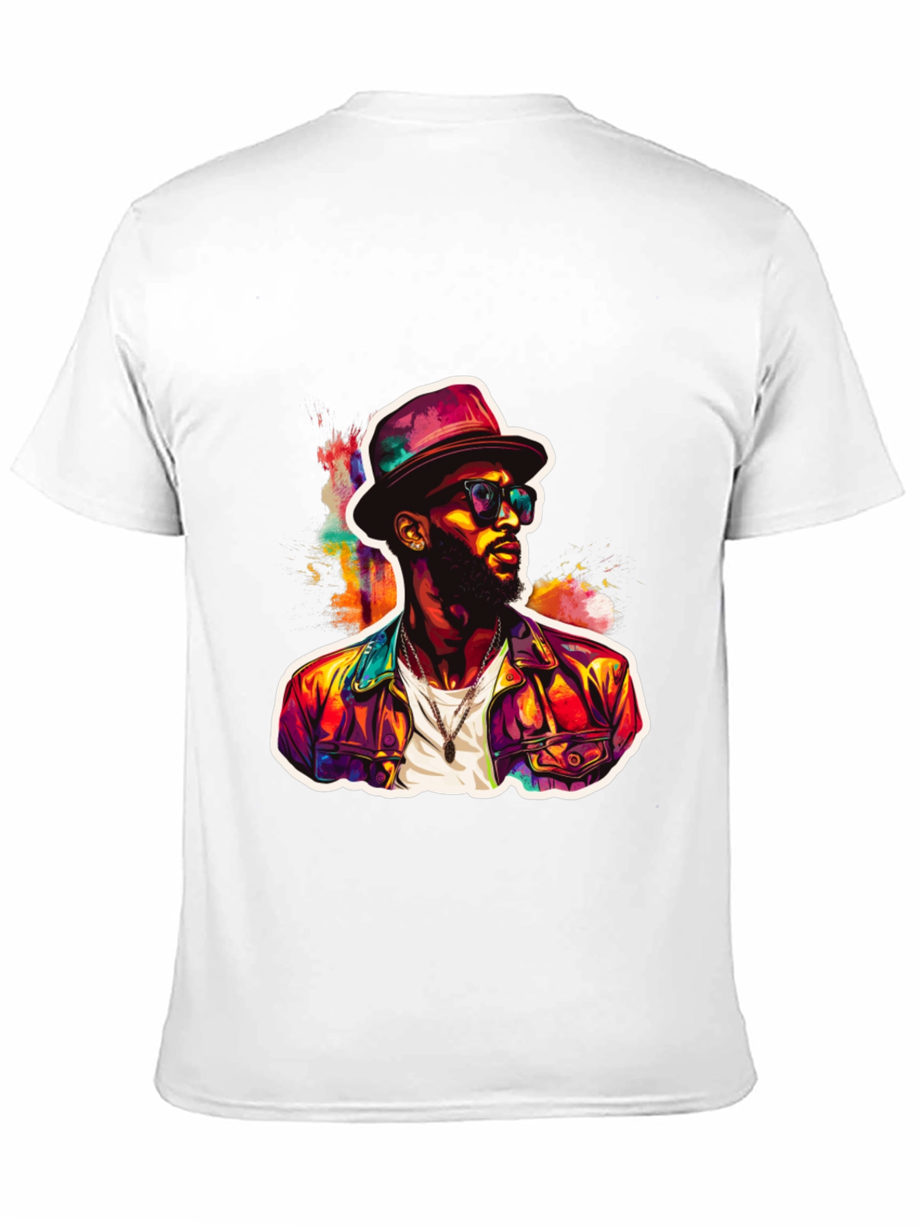Black Cool Man Portrait Graphic Tee view 11