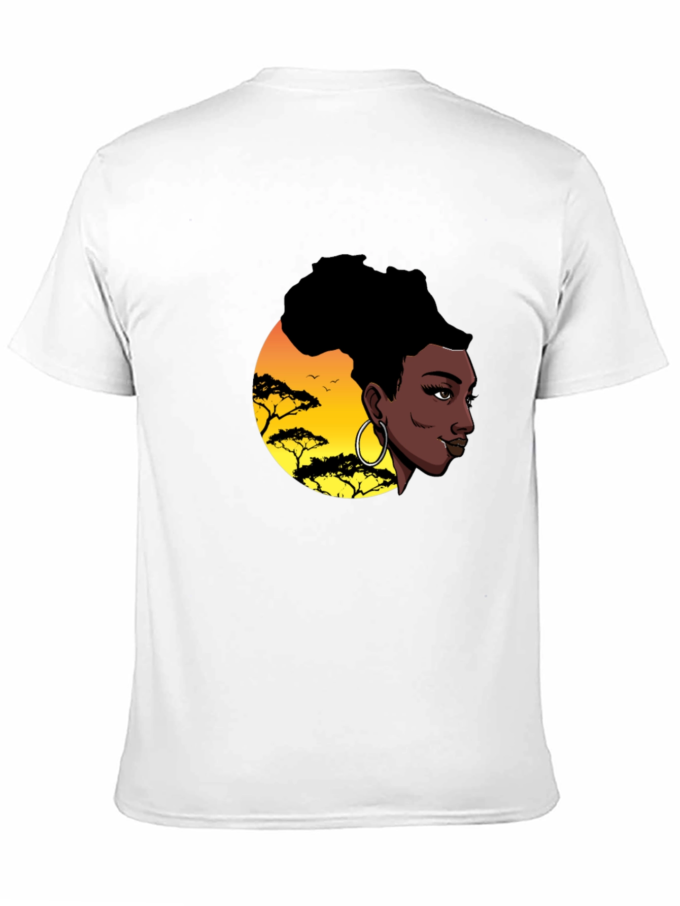 Black Stylish Black T-Shirt with African Sunset Graphic view 11
