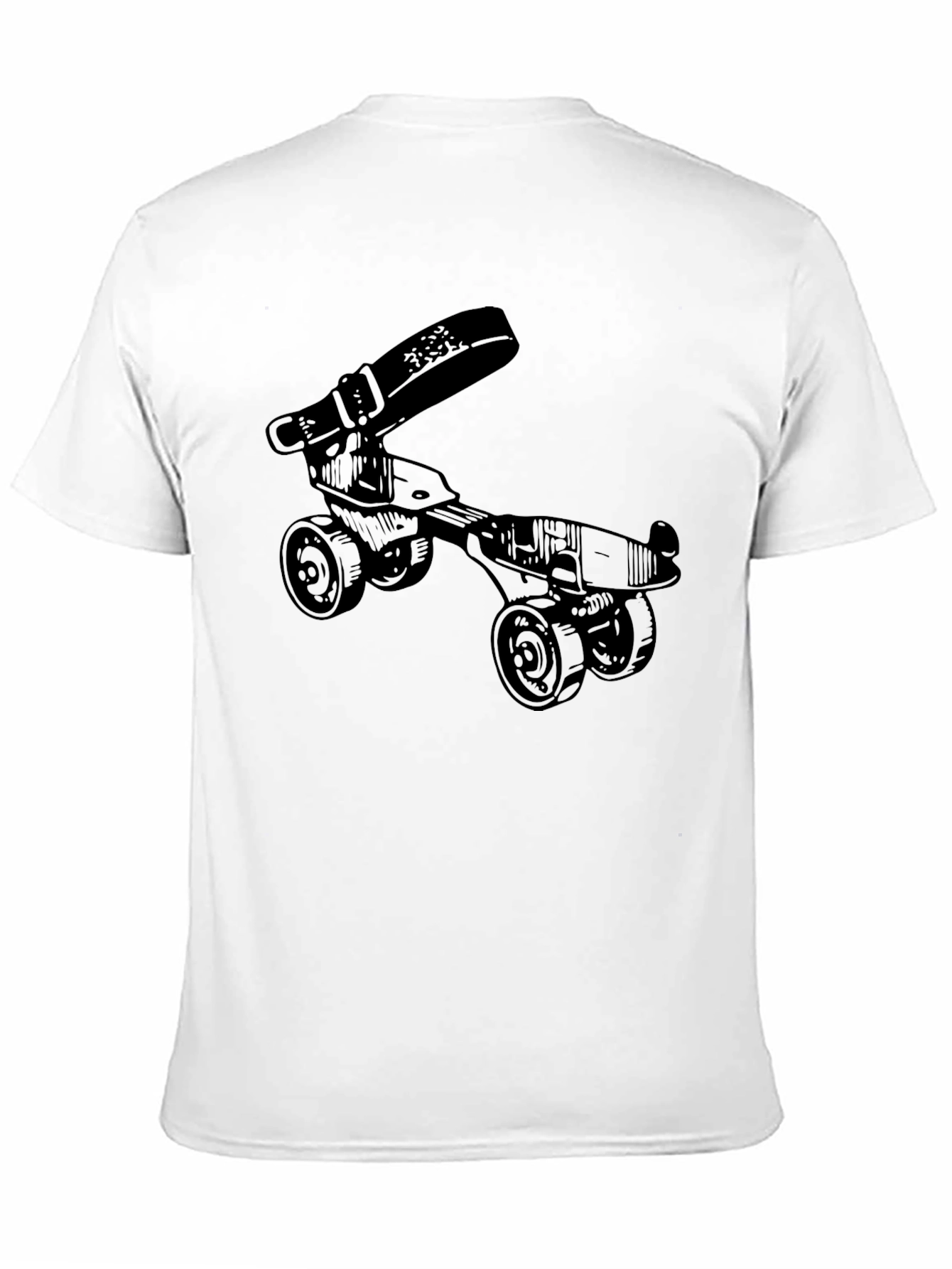 Black Novelty Roller Skate T-Shirt - Retro Style Black Tee view 11
