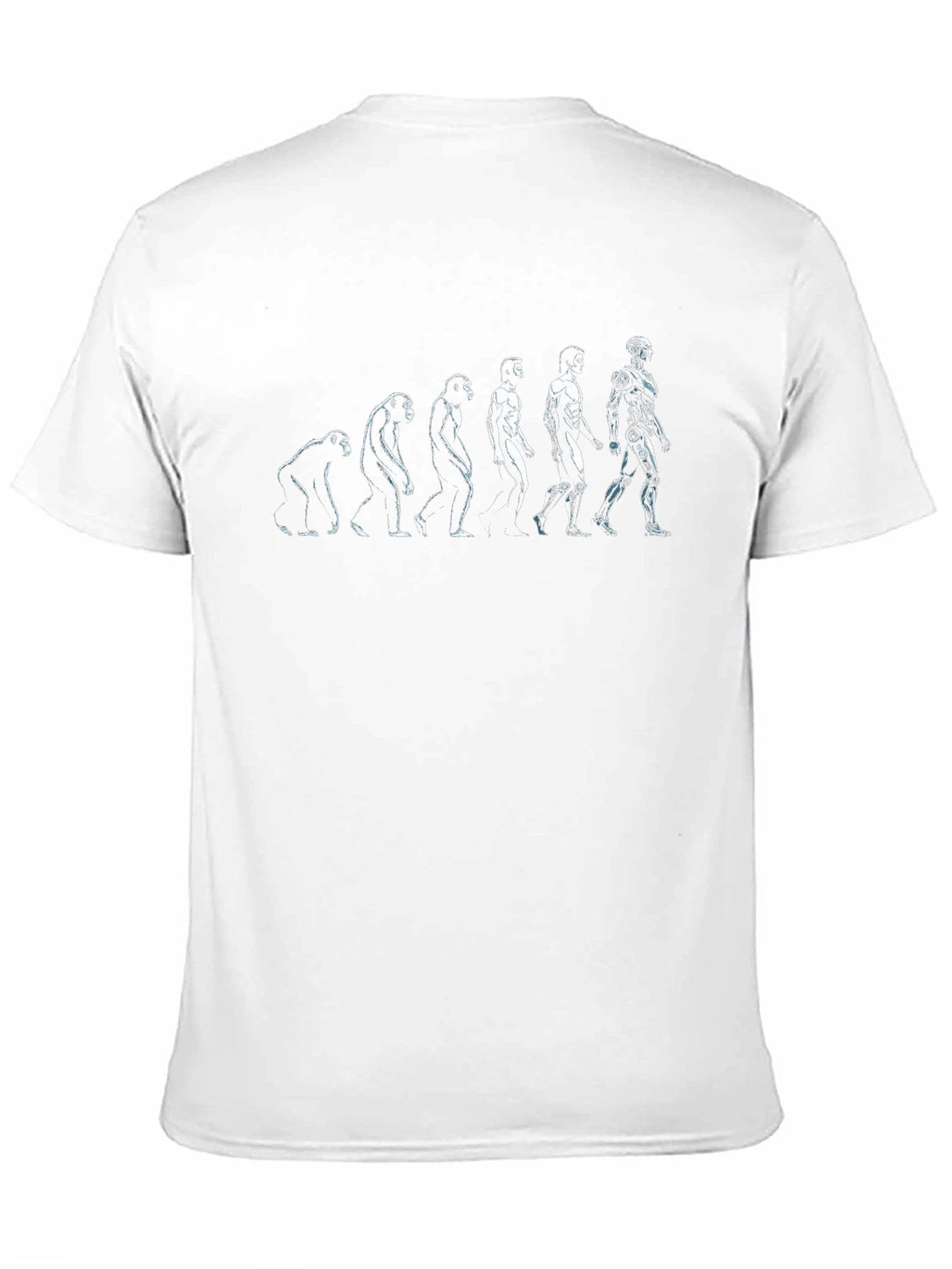 Black Evolution to Robot Black Graphic T-Shirt view 11