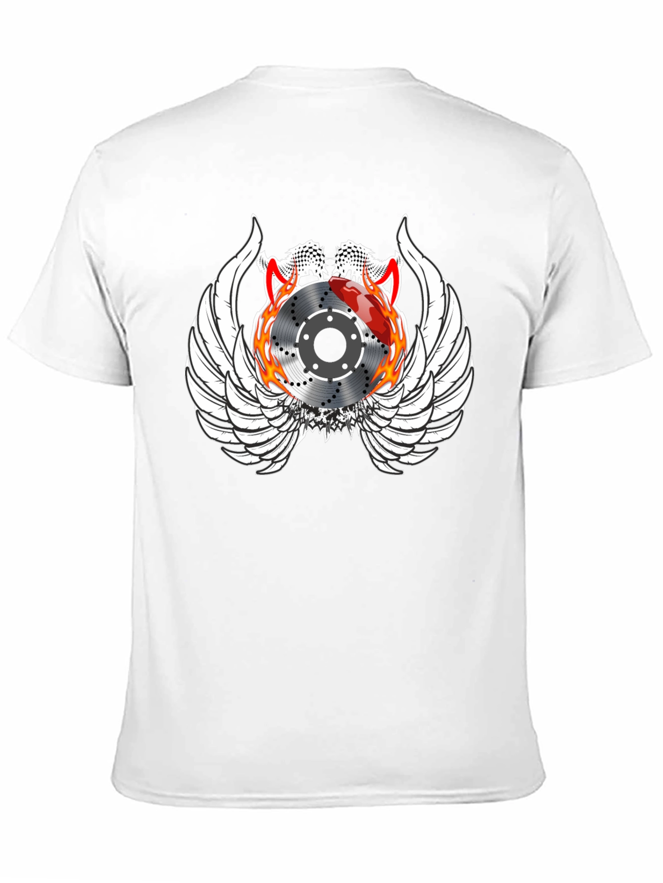 Black Racing Brake Disc Winged Graphic Tee view 11