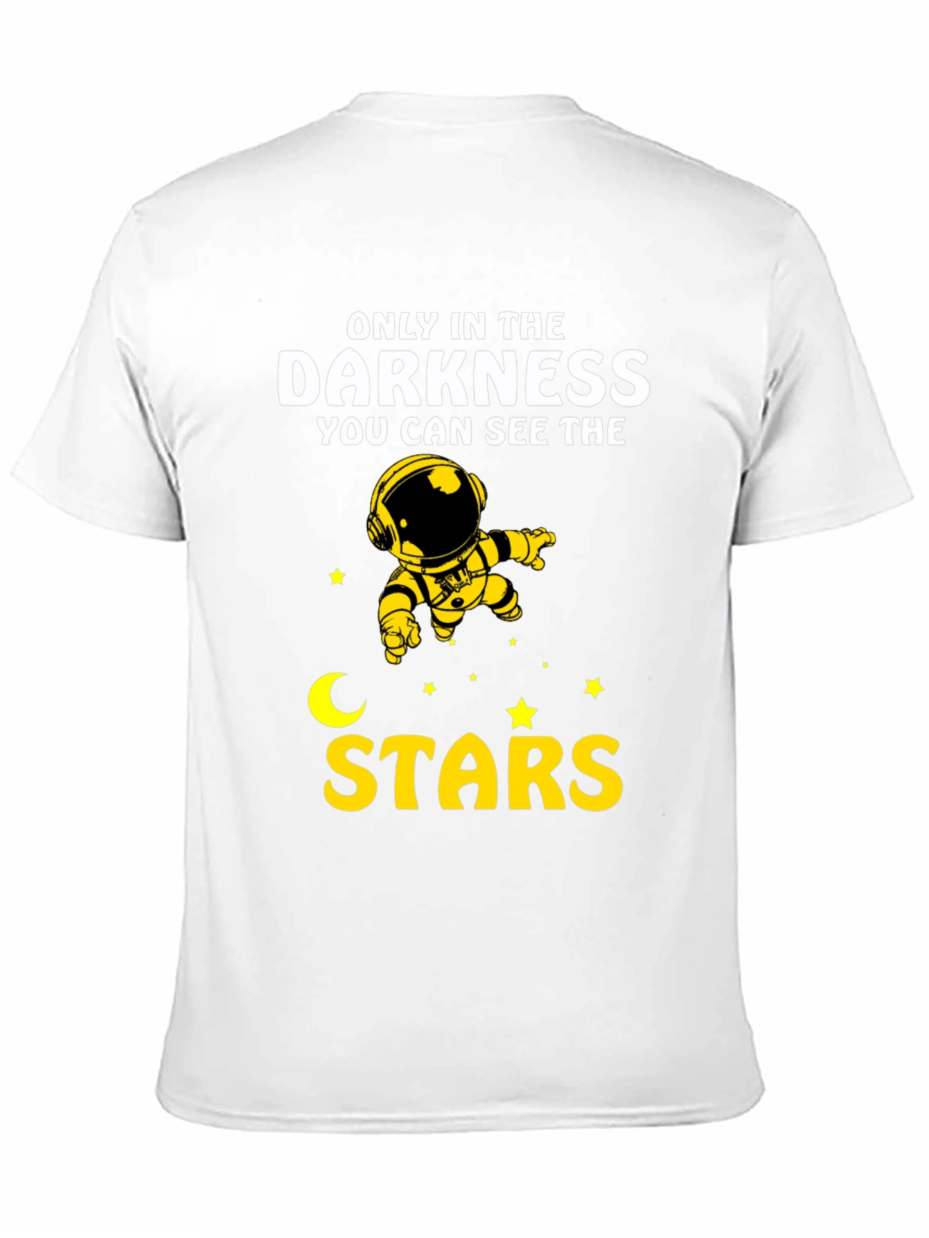 Black Darkness Stars Graphic T-Shirt - Astronaut Design view 11