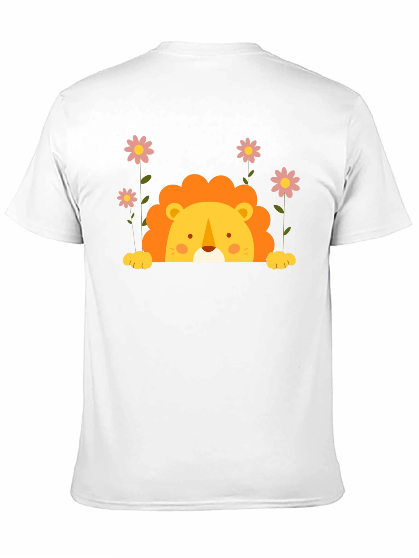 Black Cute Lion Graphic Tee - Black Unisex T-Shirt view 11