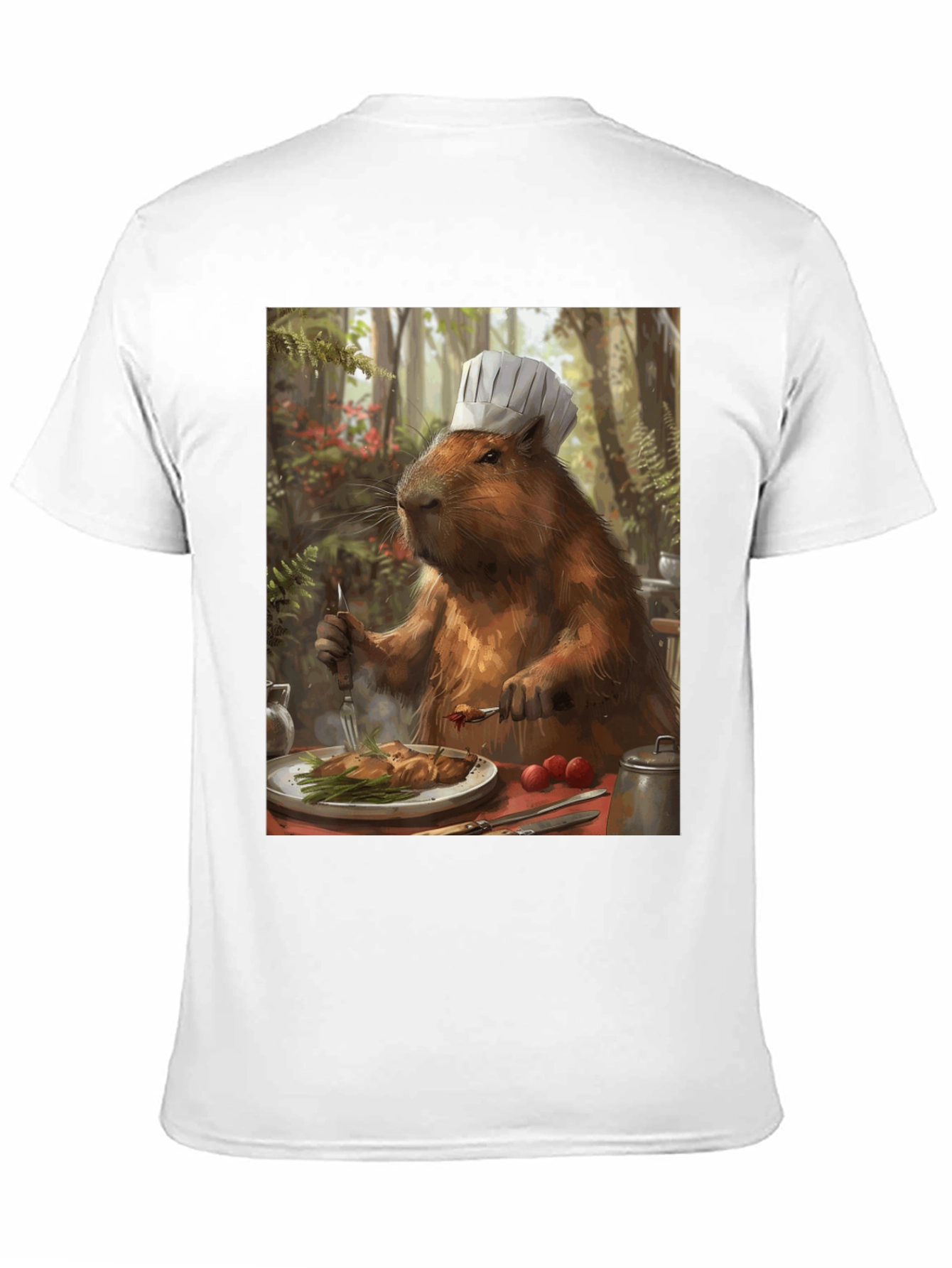 Black Chef Capybara T-Shirt - Humorous Animal Tee view 11