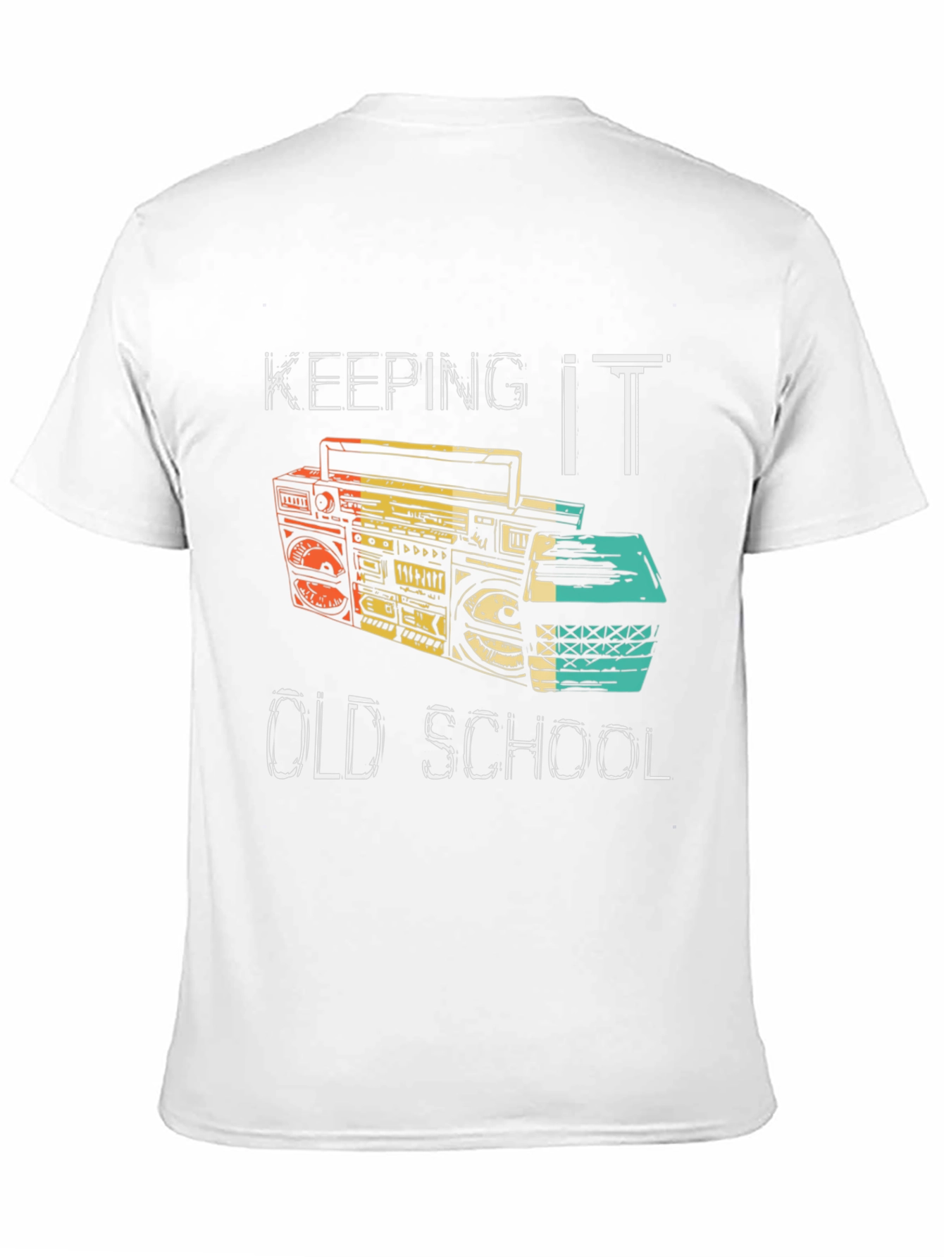 Black Keeping it Old School Retro Boombox Black T-Shirt view 11