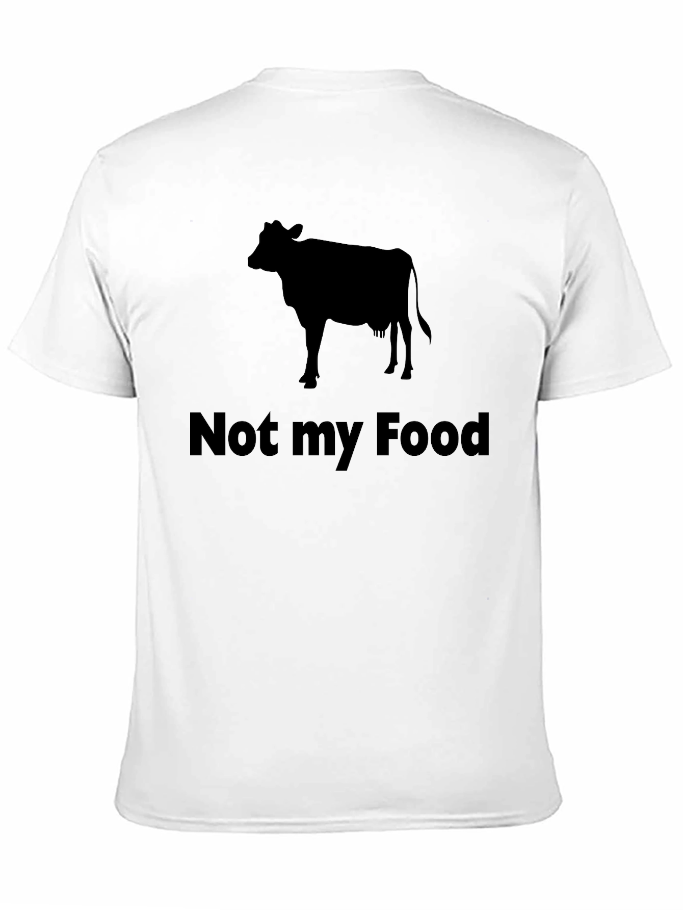 Black Vegan "Not My Food" Cow Graphic T-Shirt view 11