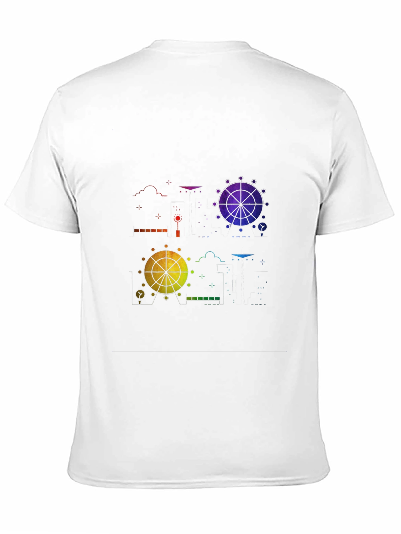 Black Rainbow Ferris Wheel Graphic Tee - Black view 11