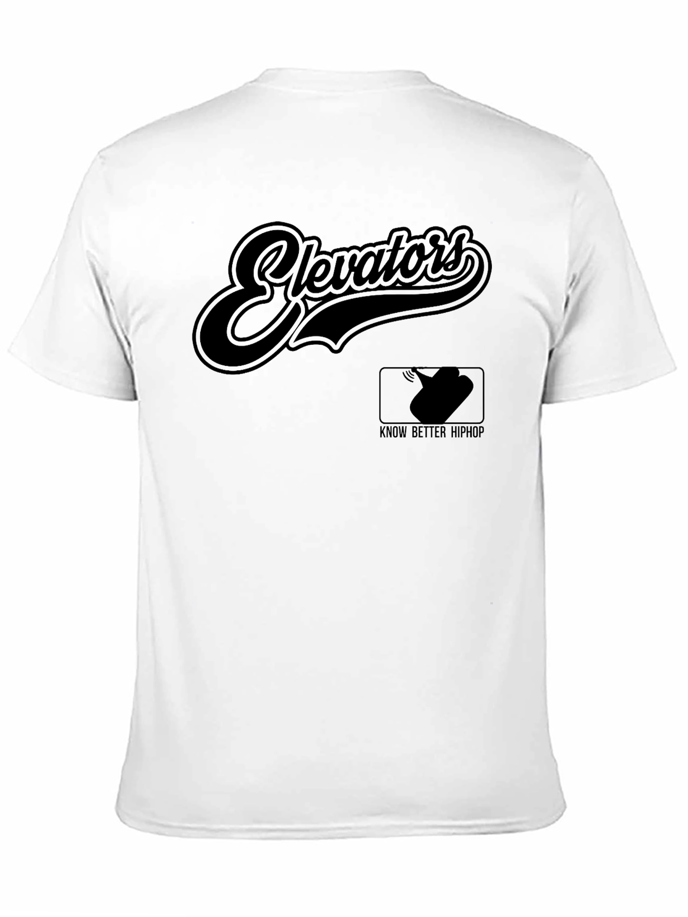 Black Elevators Hip Hop T-Shirt - Black Crew Neck Tee view 11