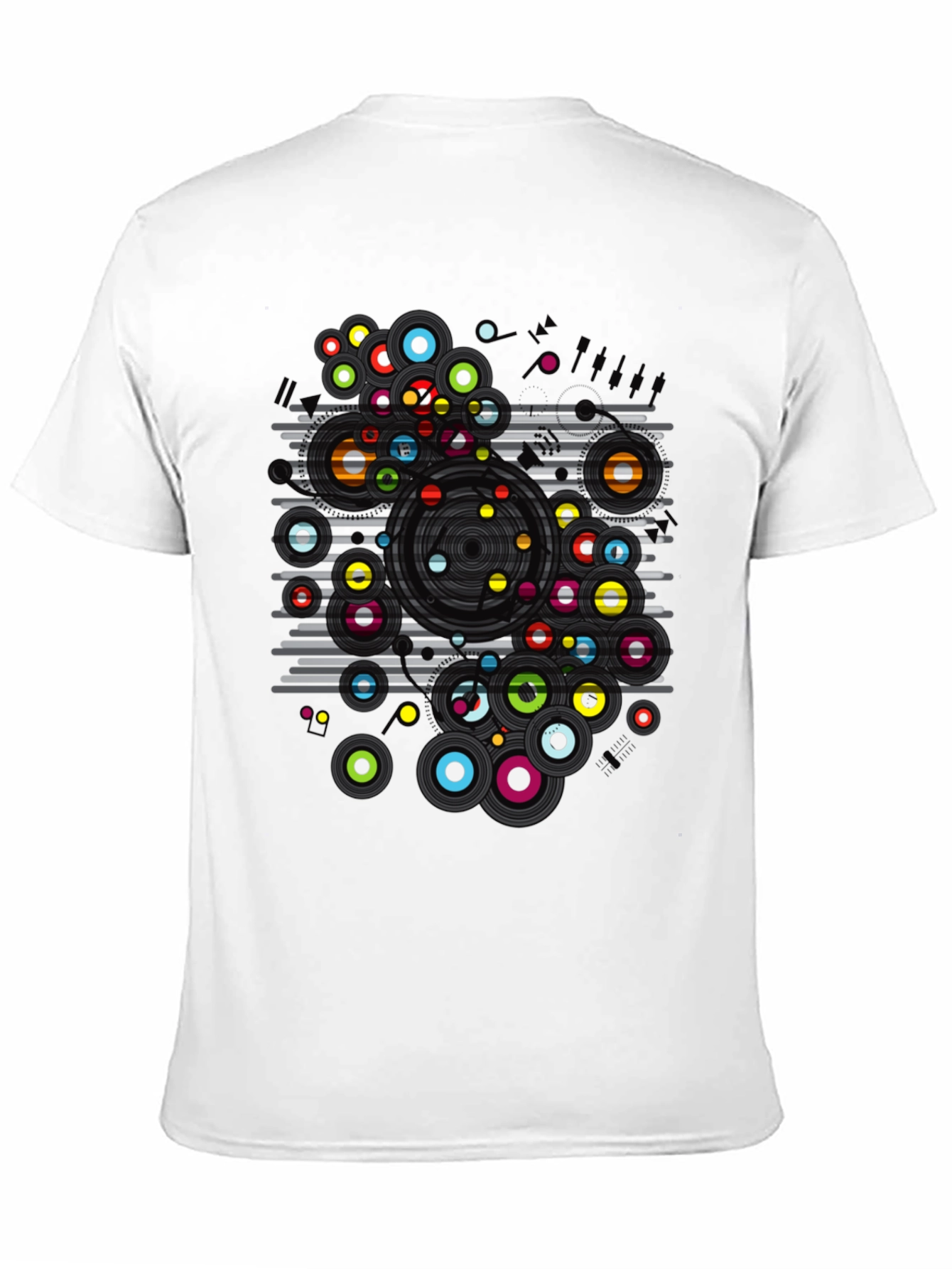 Black Abstract Circles Graphic T-Shirt - Modern Art Tee view 11