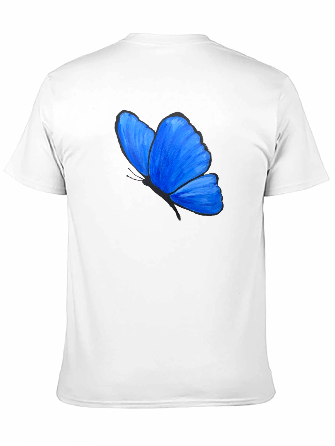 Black Blue Butterfly Graphic T-Shirt - Unisex view 11