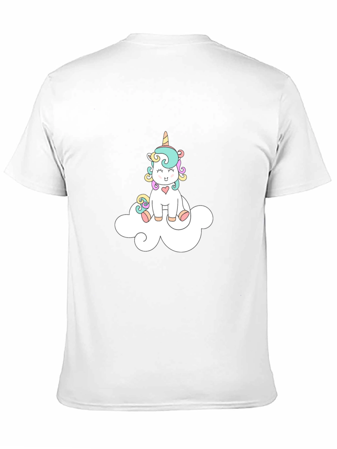 Black Cute Unicorn On Cloud Black T-Shirt view 11