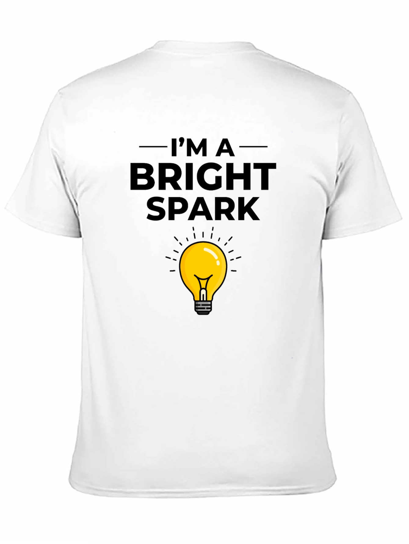 Black Bright Spark T-Shirt - Light Bulb Graphic Tee view 11