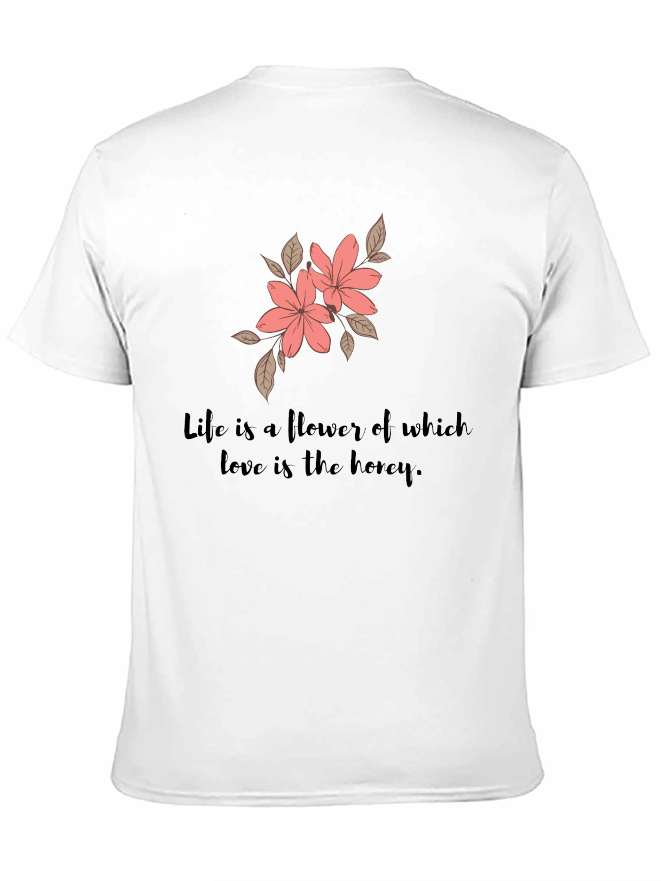 Floral Life Quote Black T-Shirt - 11